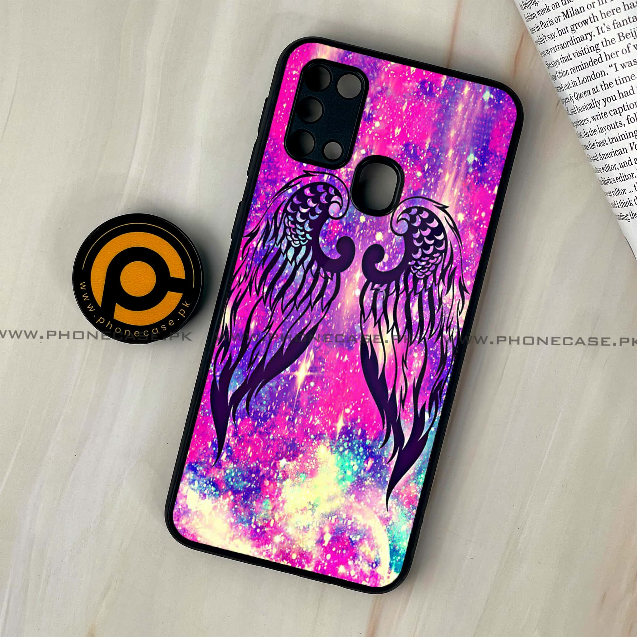 Galaxy M31 - Angel Wings Series - Premium Printed Glass soft Bumper shock Proof Case