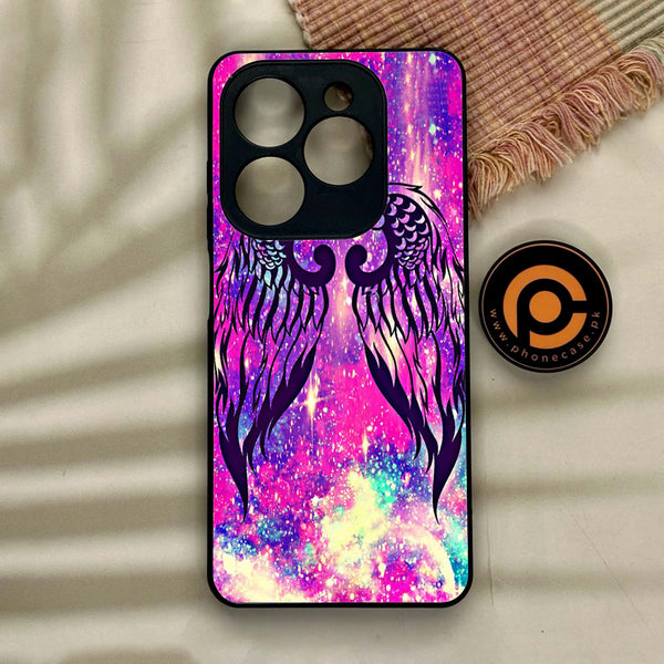 Tecno Spark GO 2024/ Smart 8/ Spark 20/ 20c/ Pop 8/ Hot 40i - Angel Wings Design 9 - Premium Metal Printed soft Bumper Shock Proof Case CS-7394 CS-8734