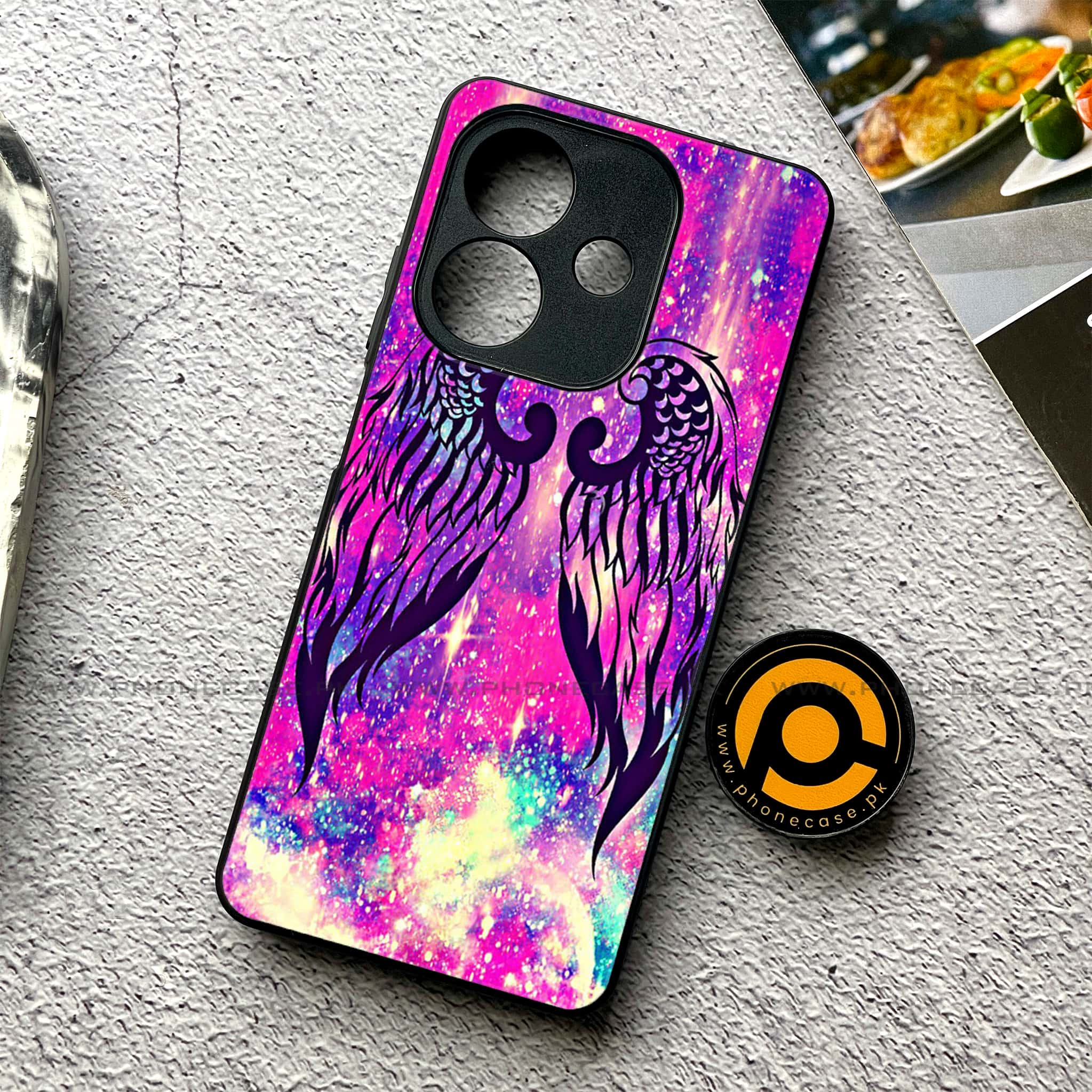 Oppo A5i - Angel Wings Series - Premium Printed Metal soft Bumper shock Proof Case