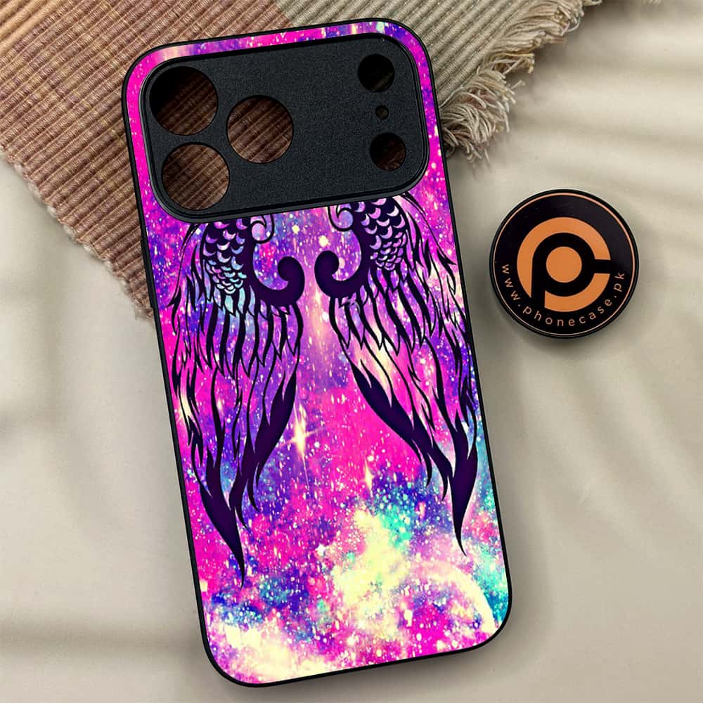 iPhone 17 Pro Max - Angel Wings Series - Premium Metal Printed soft Bumper shock Proof Case