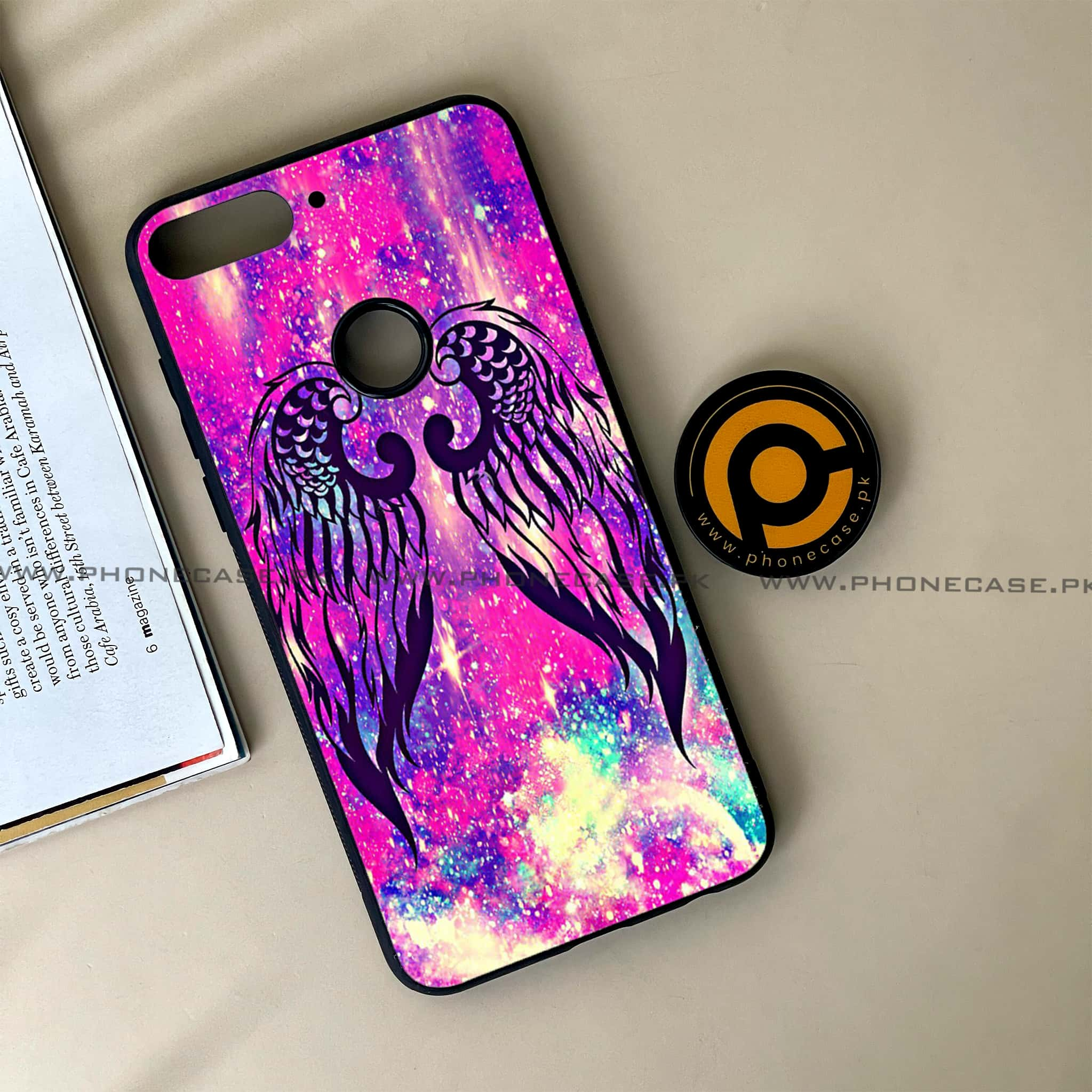 Huawei Y7 Prime (2018) - Angel Wings Series - Premium Printed Glass soft Bumper shock Proof Case