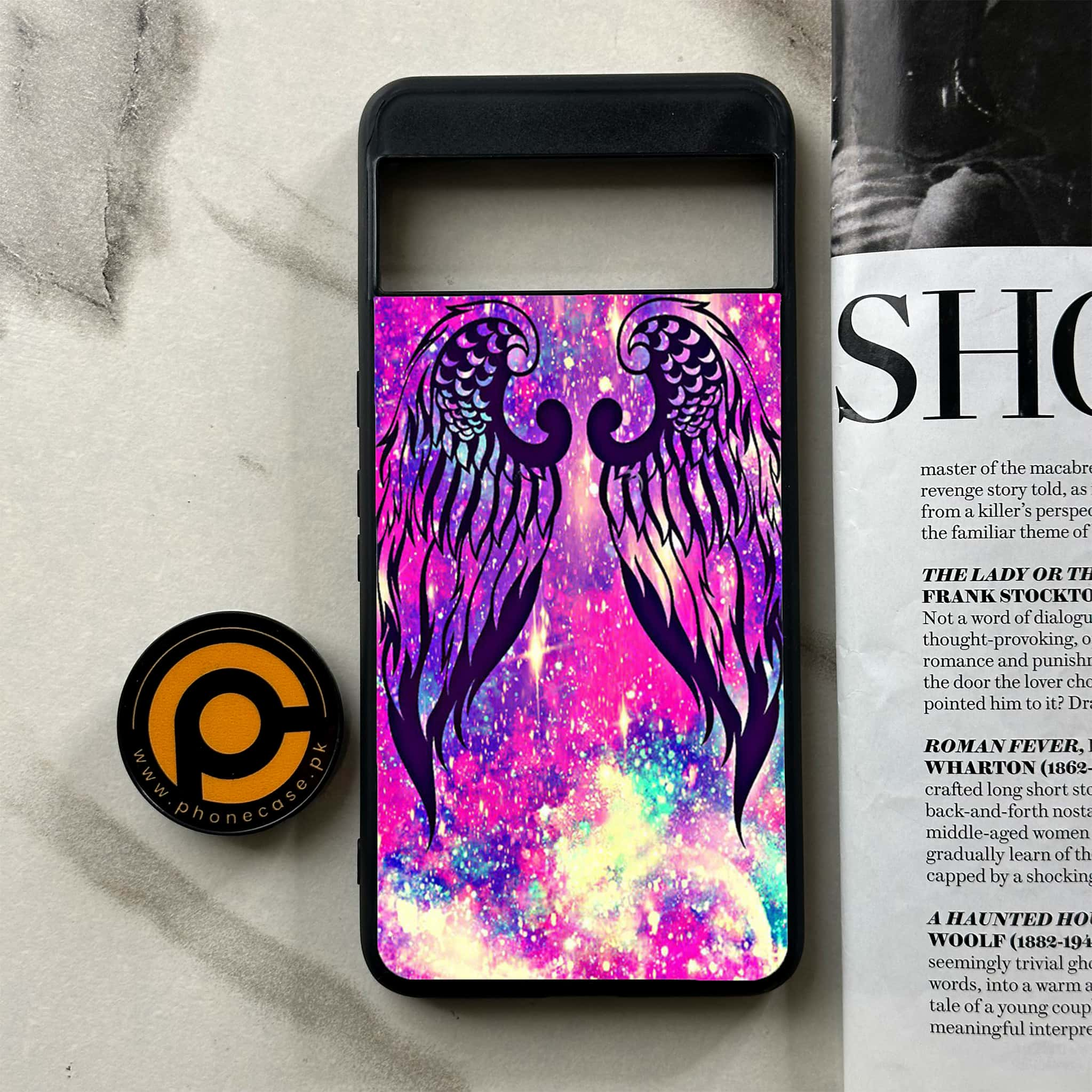 Google Pixel 8 Pro - Angel Wings Series - Premium Printed Glass soft Bumper shock Proof Case