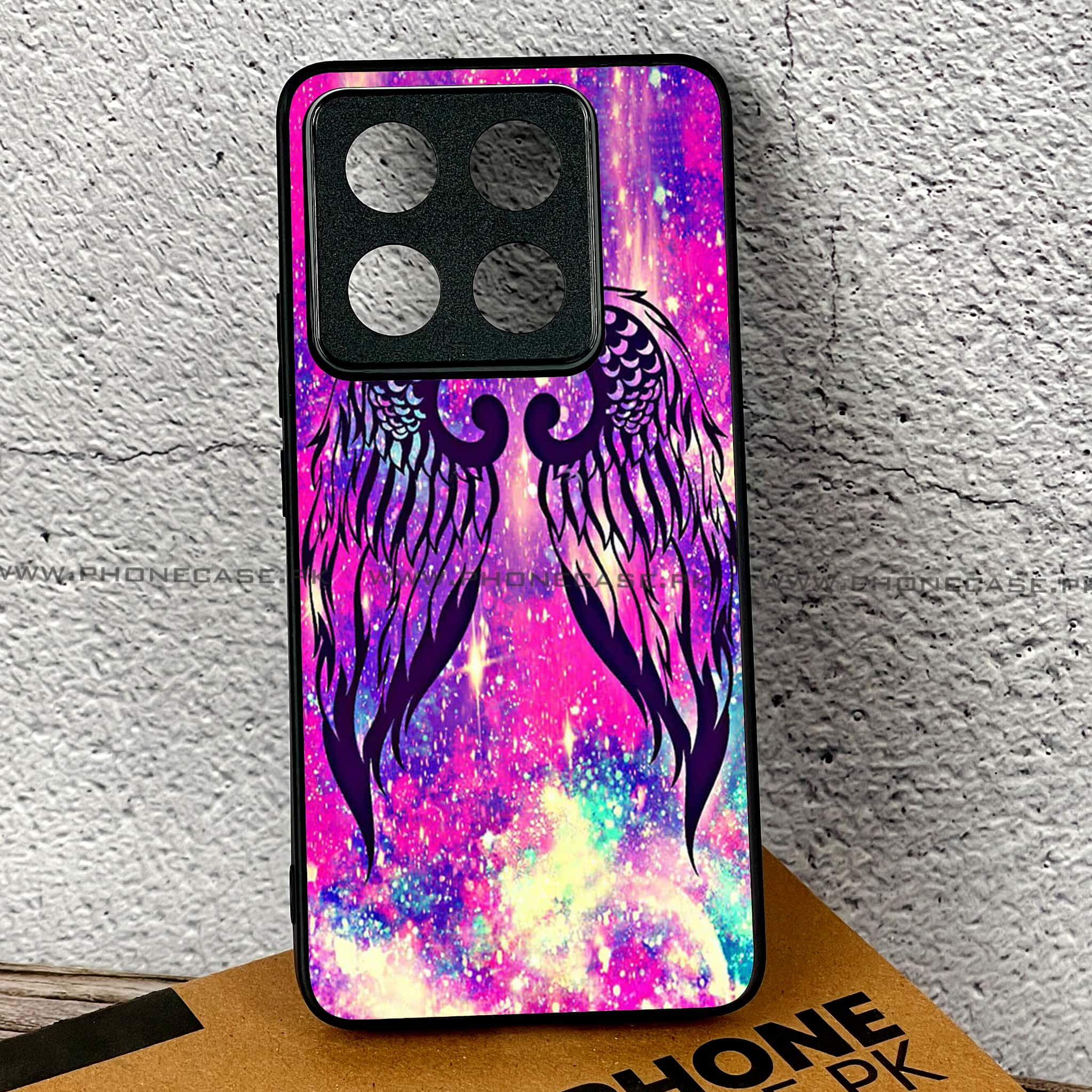 Xiaomi 14T Pro - Angel Wings Series - Premium Printed Glass soft Bumper shock Proof Case