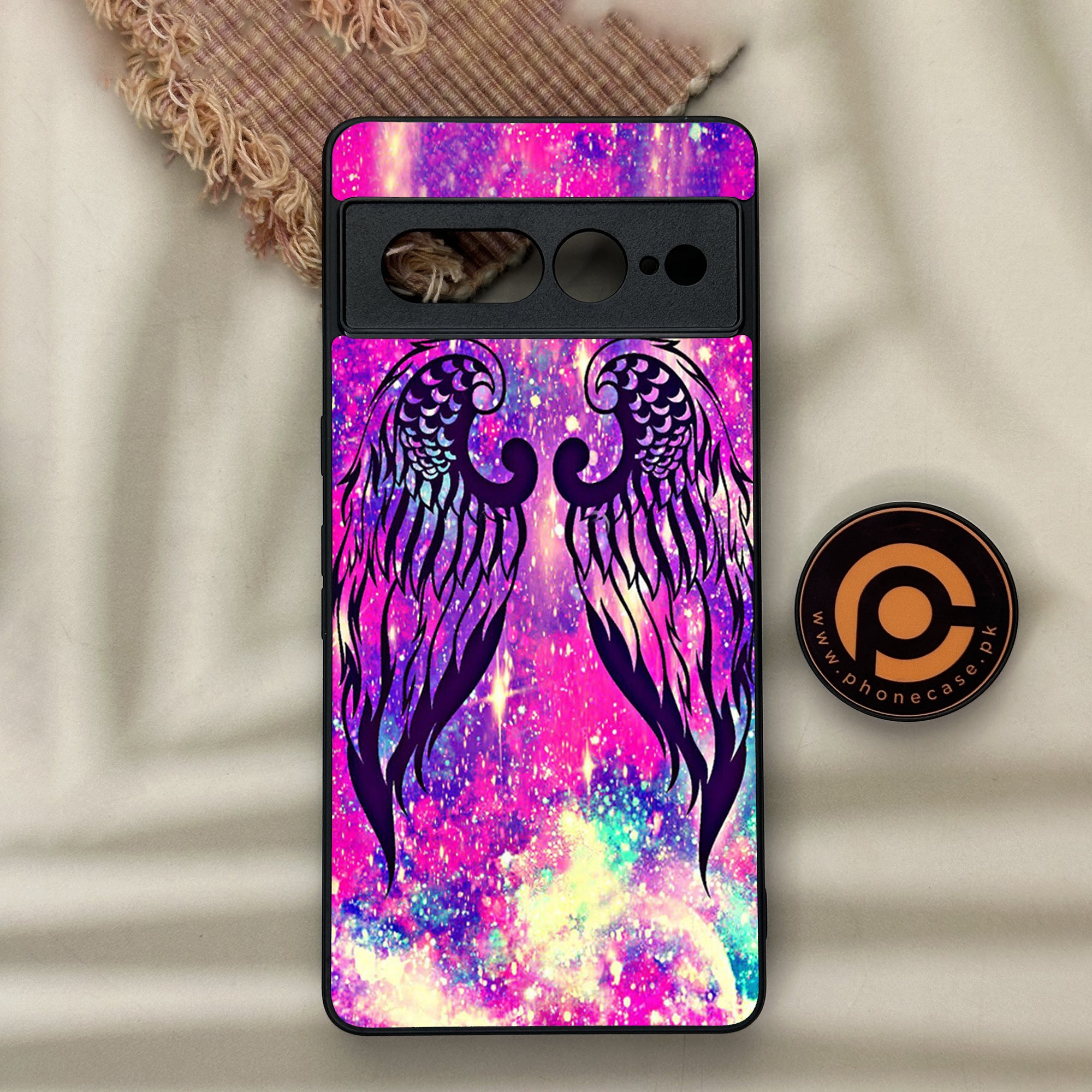 Google Pixel 7 Pro - Angel Wings Series - Premium Metal Printed soft Bumper Shock Proof Case