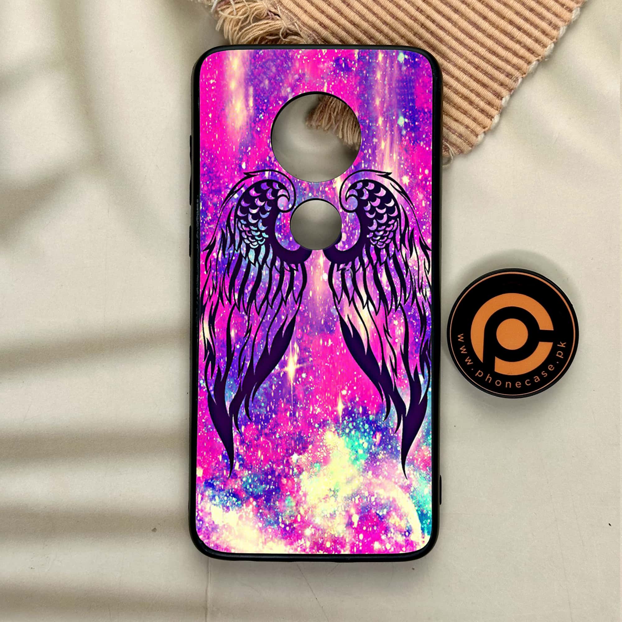 Moto G7 - Angel Wings Series - Premium Printed Glass soft Bumper shock Proof Case
