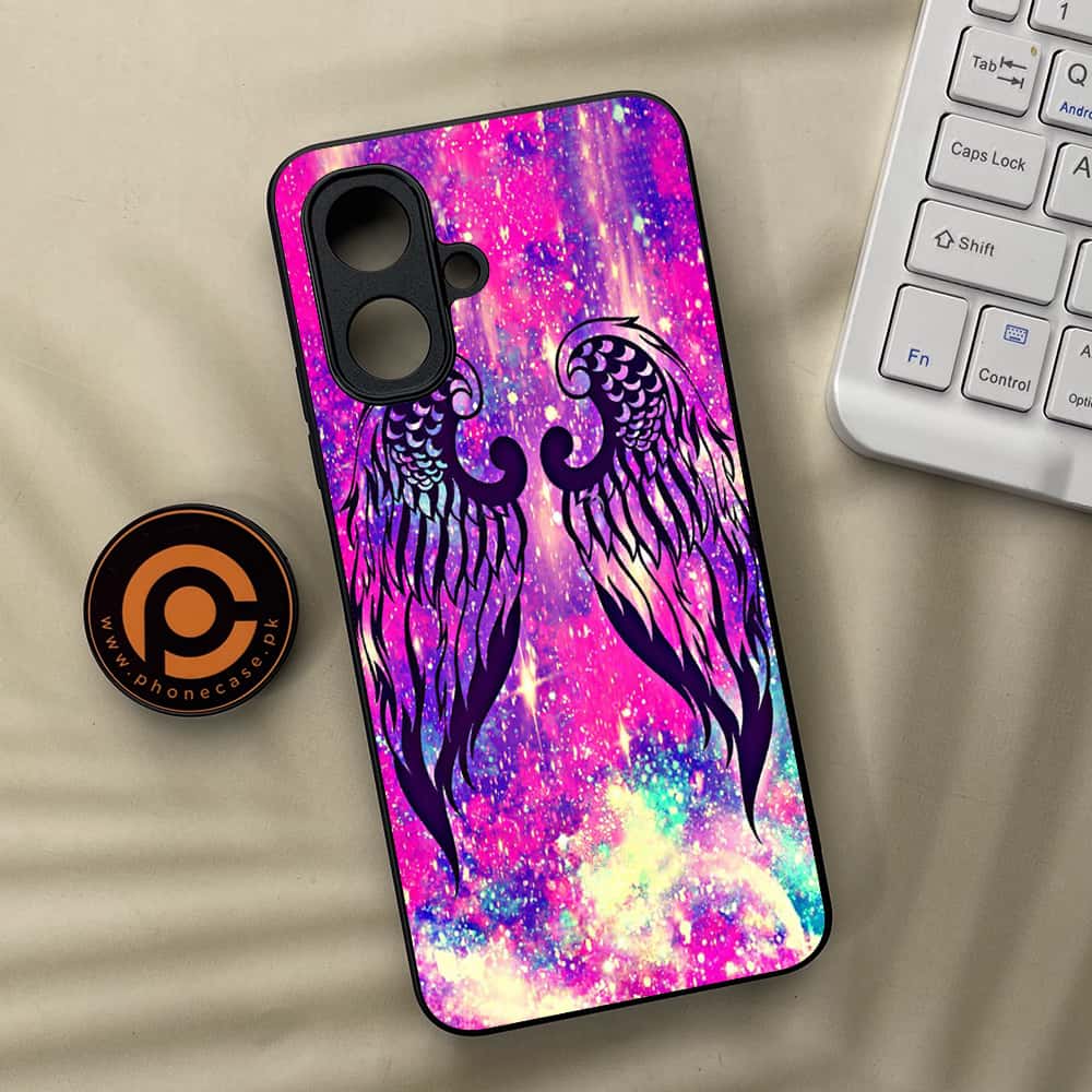 Tecno Spark Go 2 - Angel Wings Series - Premium Metal Printed soft Bumper Shock Proof Case