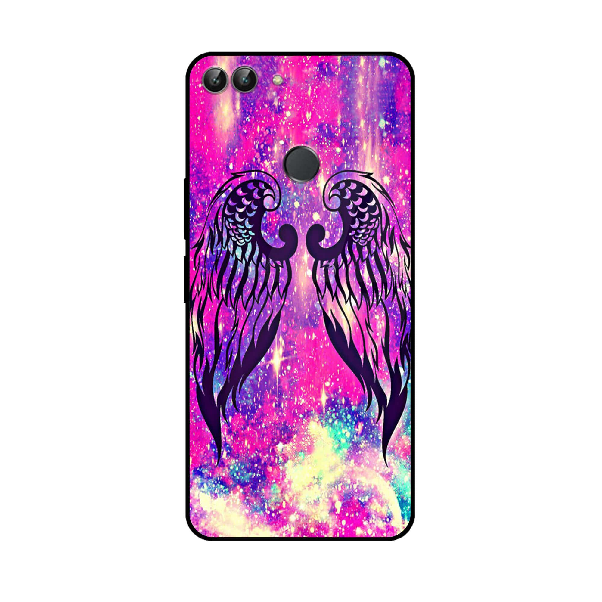 Huawei P Smart - Angel Wings Series - Premium Printed Glass soft Bumper shock Proof Case