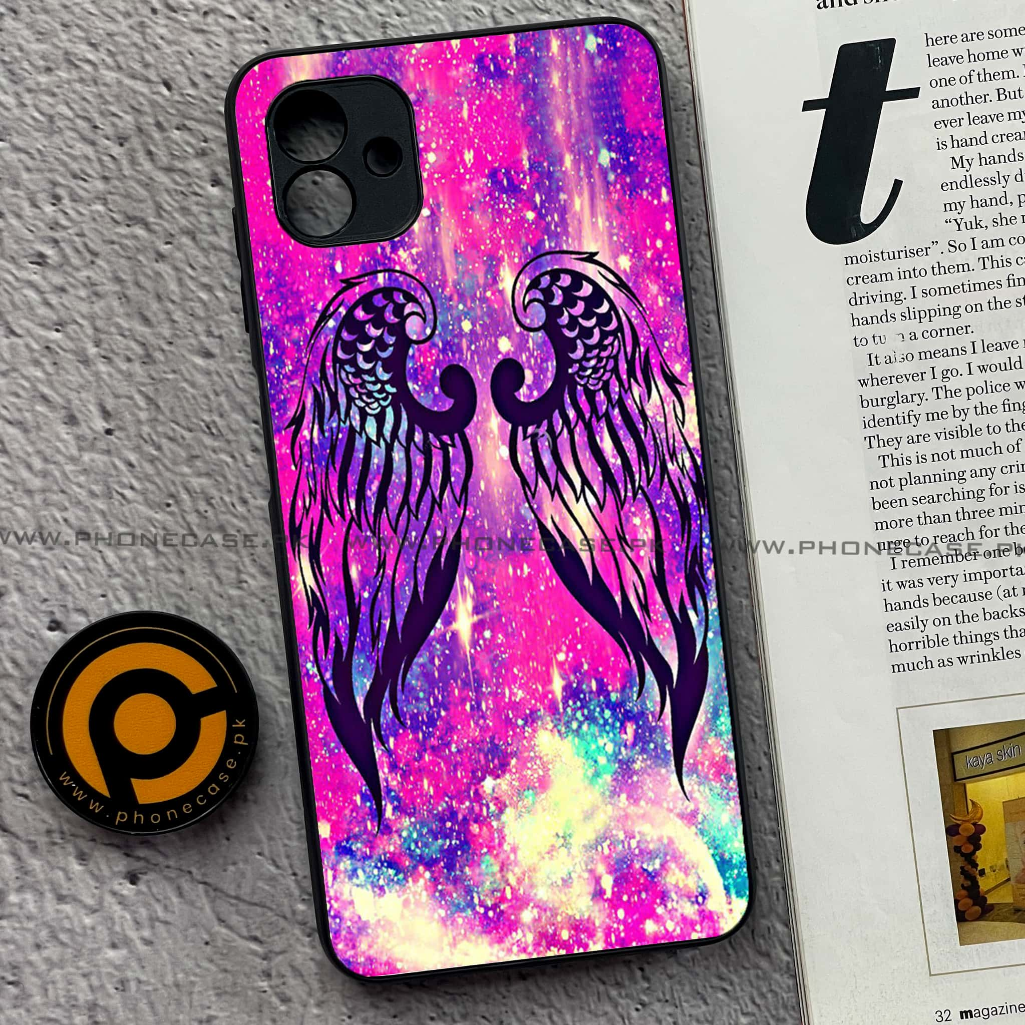 Samsung Galaxy A04 - Angel Wings Series - Premium Printed Metal soft Bumper shock Proof Case