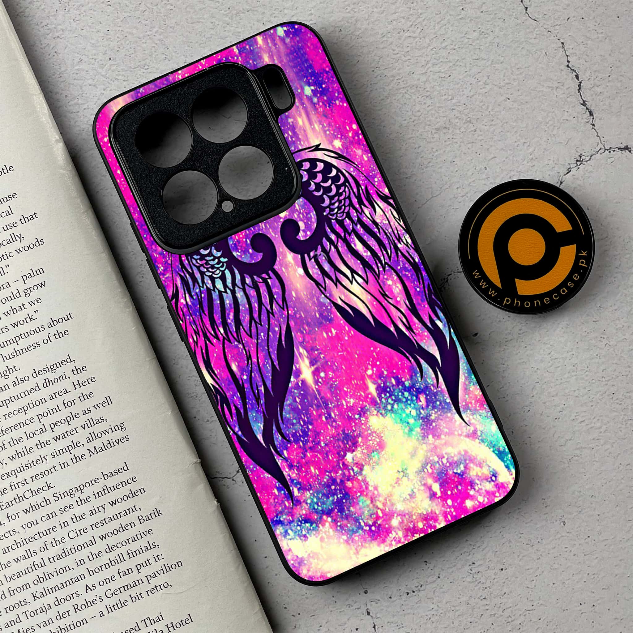 Xiaomi 15 - Angel Wings Series - Premium Metal Printed soft Bumper shock Proof Case