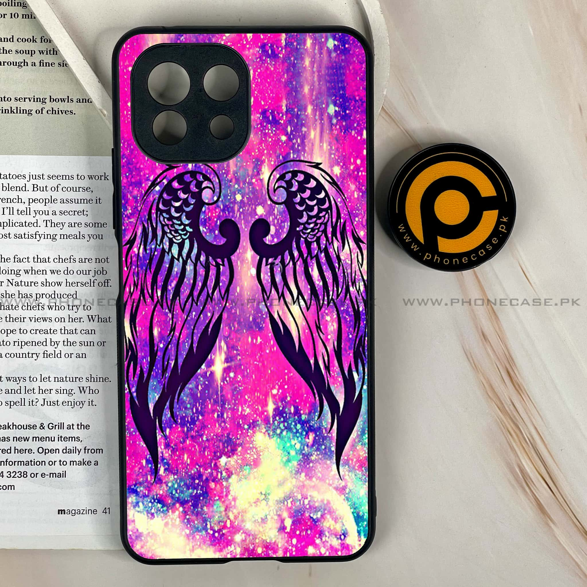 Mi 11 Lite - Angel Wings Series - Premium Printed Glass soft Bumper shock Proof Case