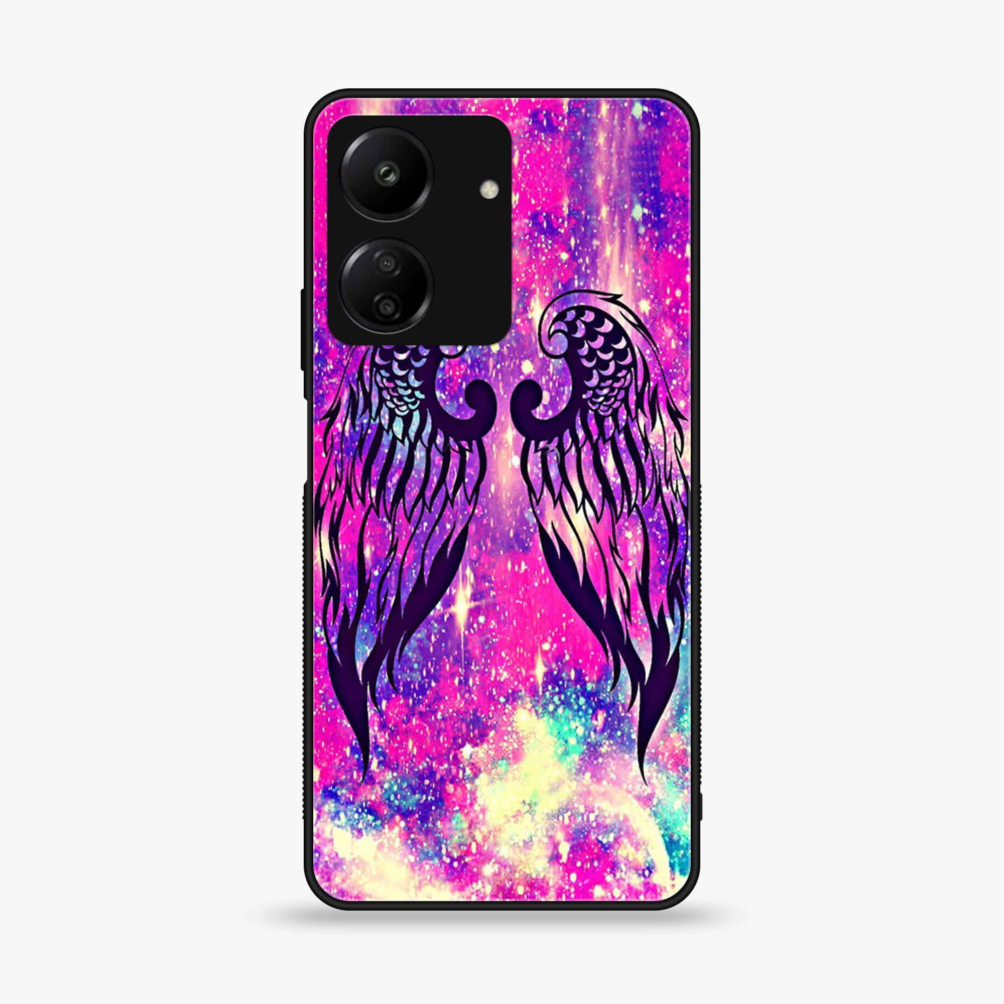 Xiaomi Poco C65 - Angel Wings Series - Premium Printed Glass soft Bumper shock Proof Case