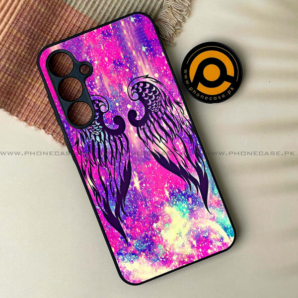 Samsung Galaxy A34 - Angel Wings Design 9 - Premium Printed Glass soft Bumper shock Proof Case CS-16959