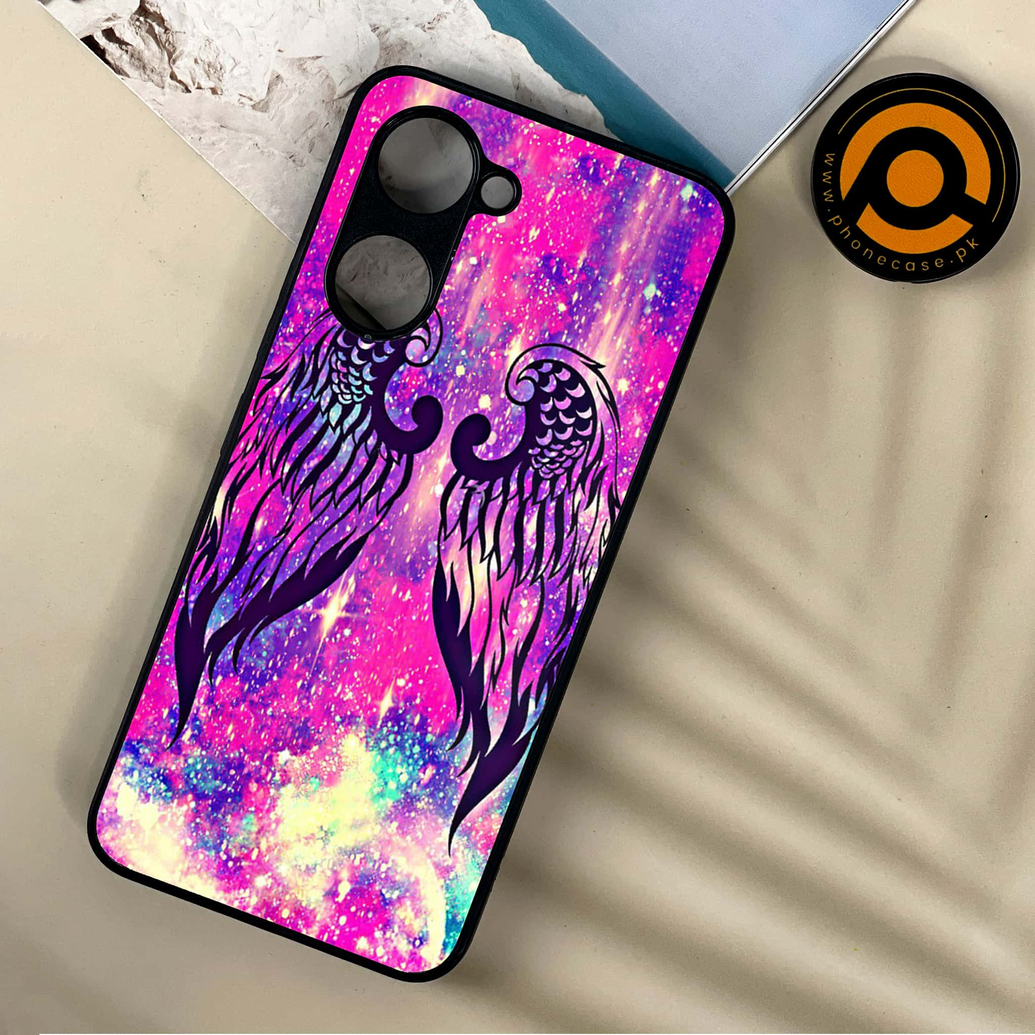 Vivo Y03 - Angel Wings Series - Premium Printed Metal soft Bumper shock Proof Case