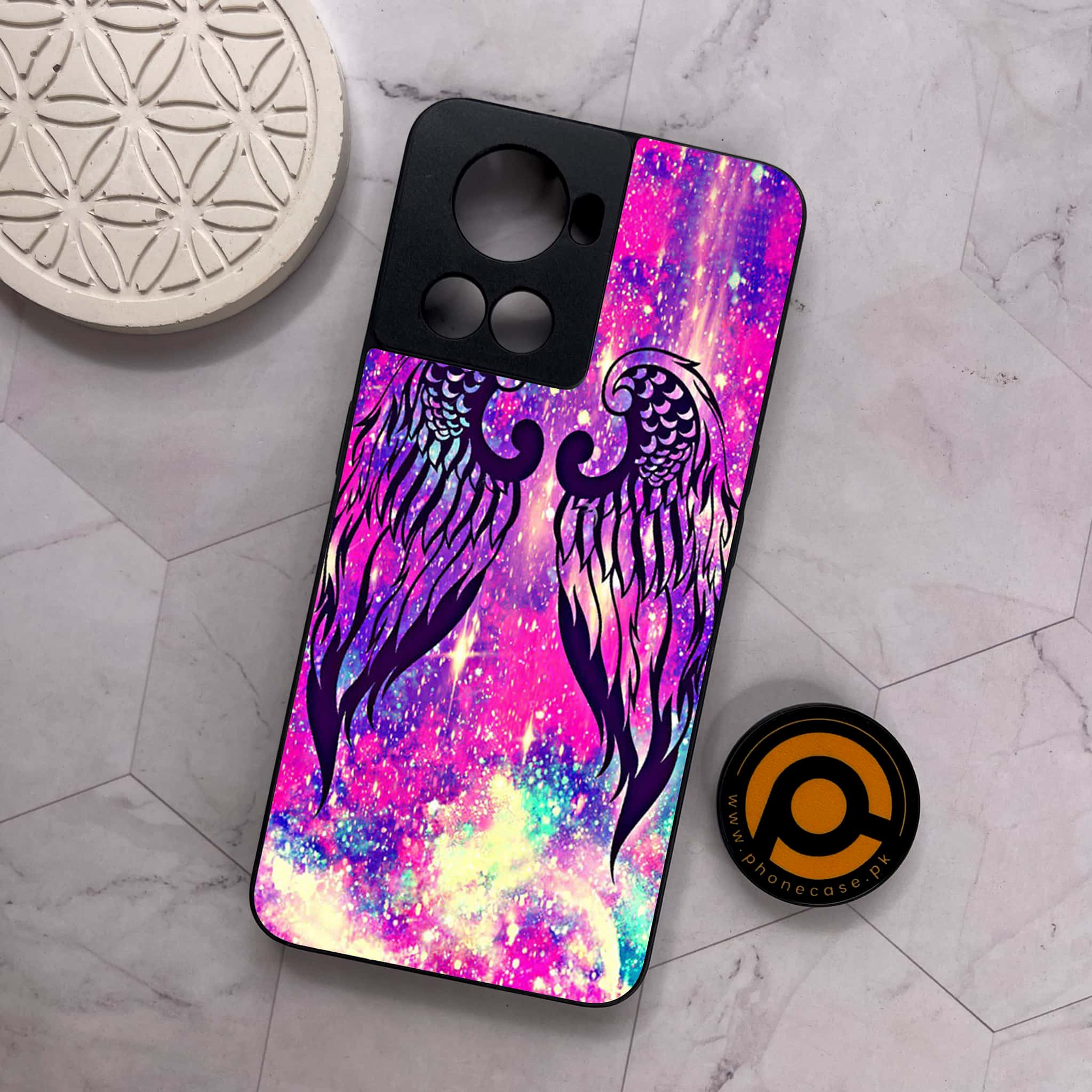 OnePlus 10R - Angel Wings Series - Premium Metal Printed soft Bumper shock Proof Case