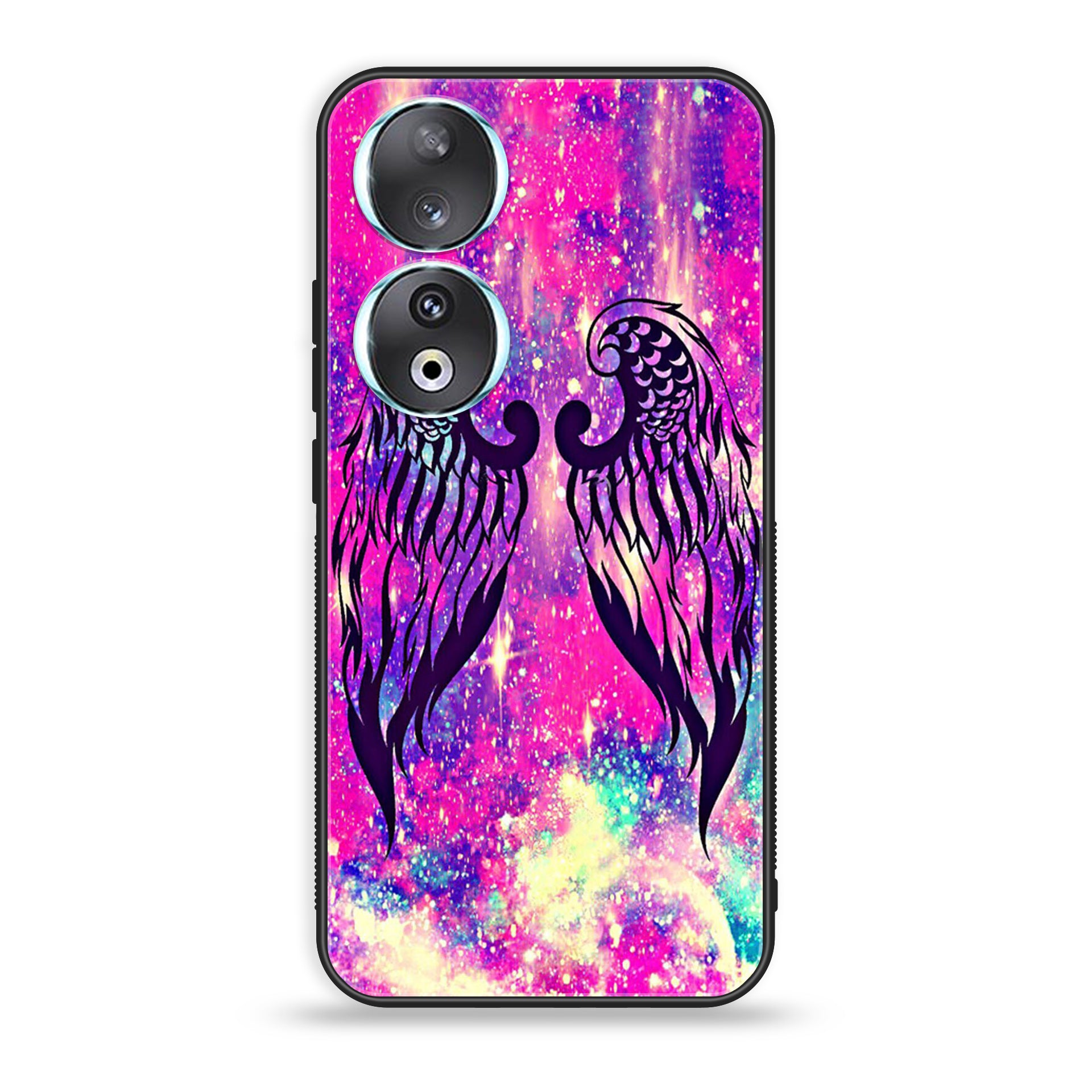 Huawei Honor 90 - Angel Wings Series - Premium Printed Glass soft Bumper shock Proof Case