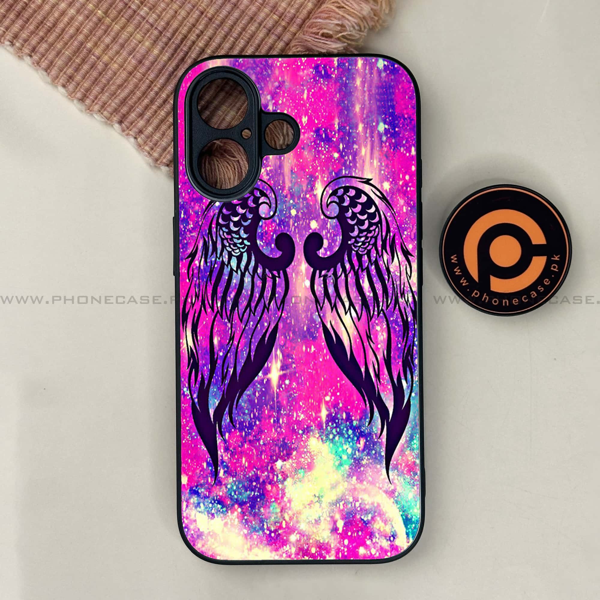 iPhone 17 - Angel Wings Series - Premium Printed Glass soft Bumper shock Proof Case