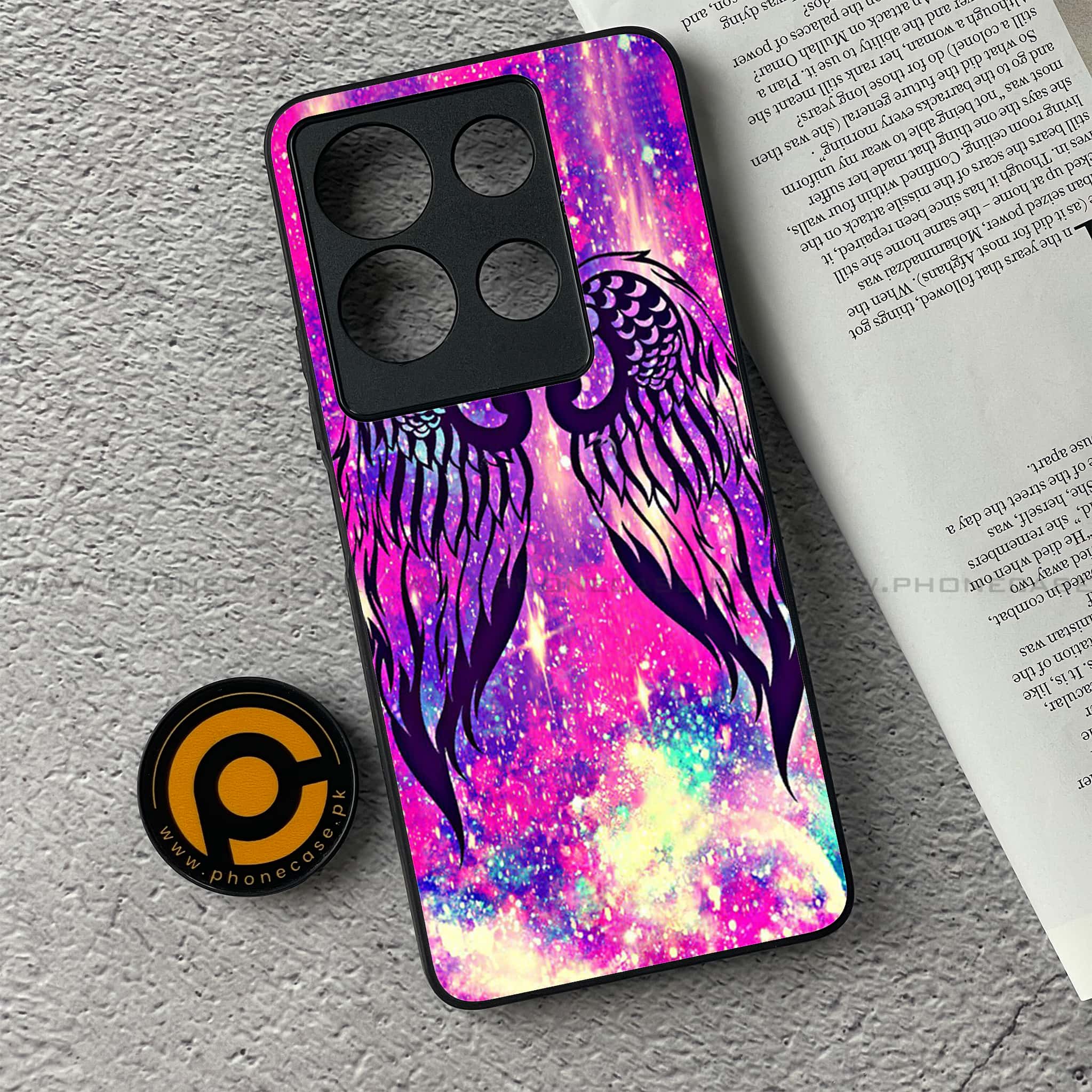 Infinix Note 30 - Angel Wings Series - Premium Printed Glass soft Bumper shock Proof Case
