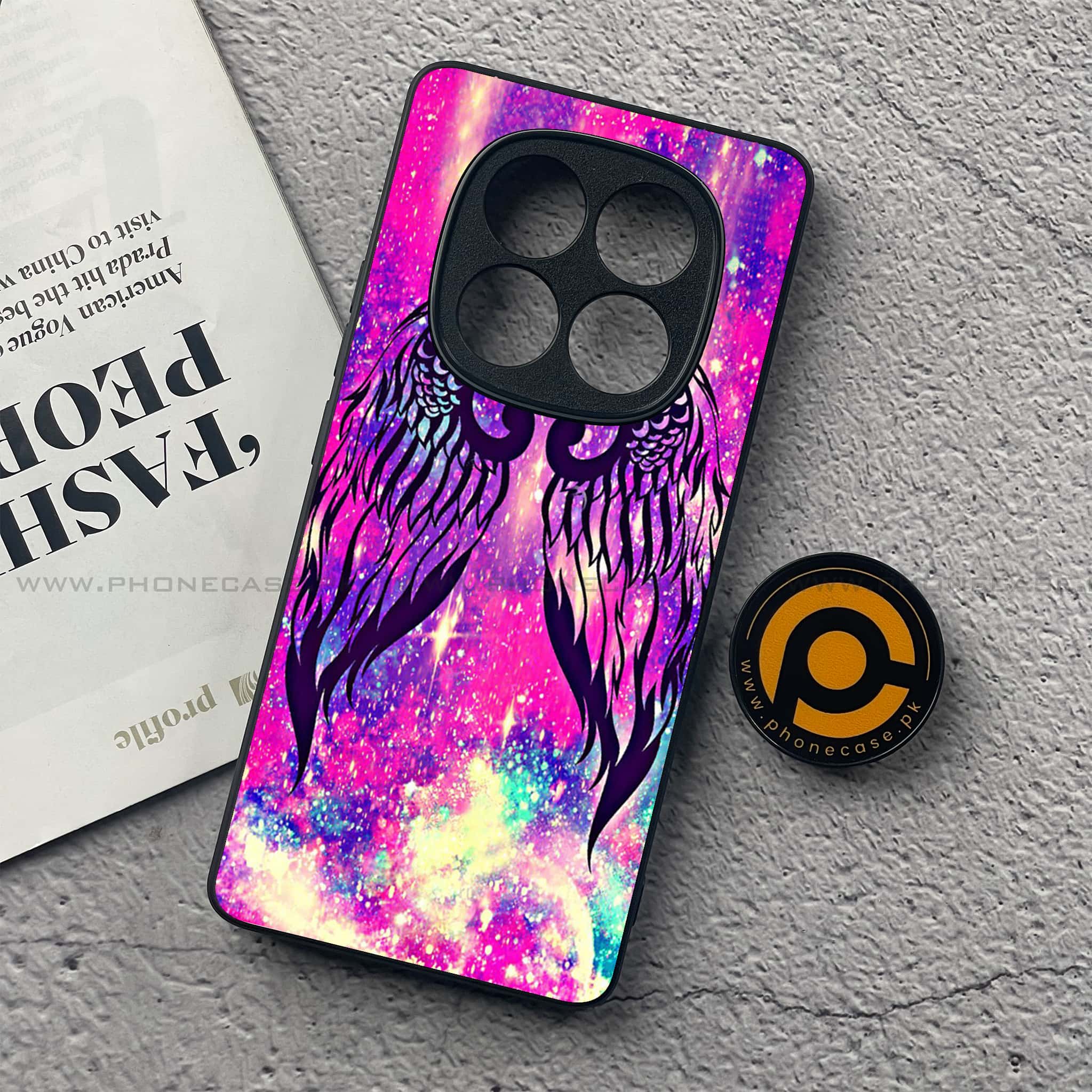 Redmi Note 14 Pro Plus 5G - Angel Wings Series - Premium Printed Glass soft Bumper shock Proof Case