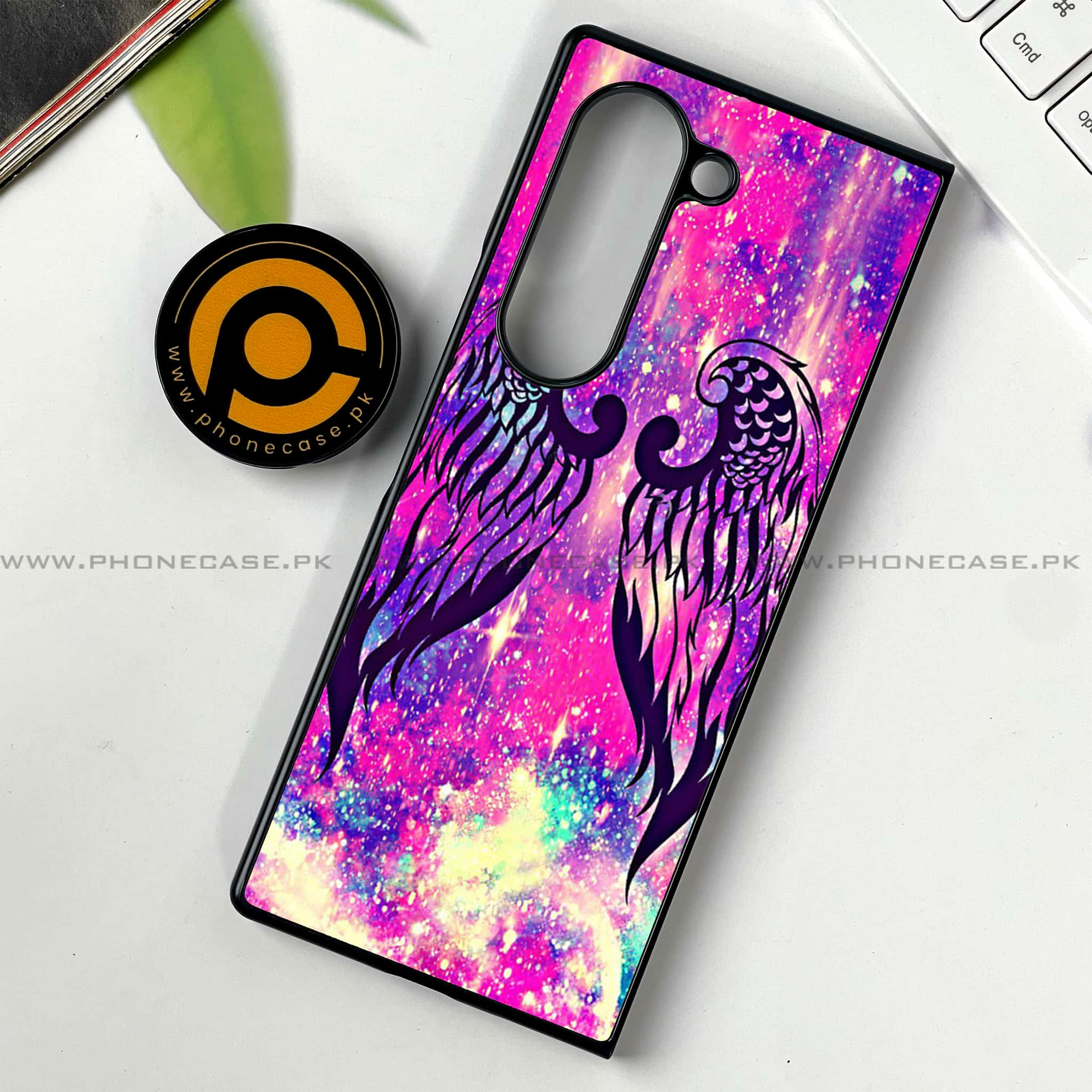 Samsung Galaxy Z Fold 6 - Angel Wings Series - Premium Printed Metal soft Bumper shock Proof Case