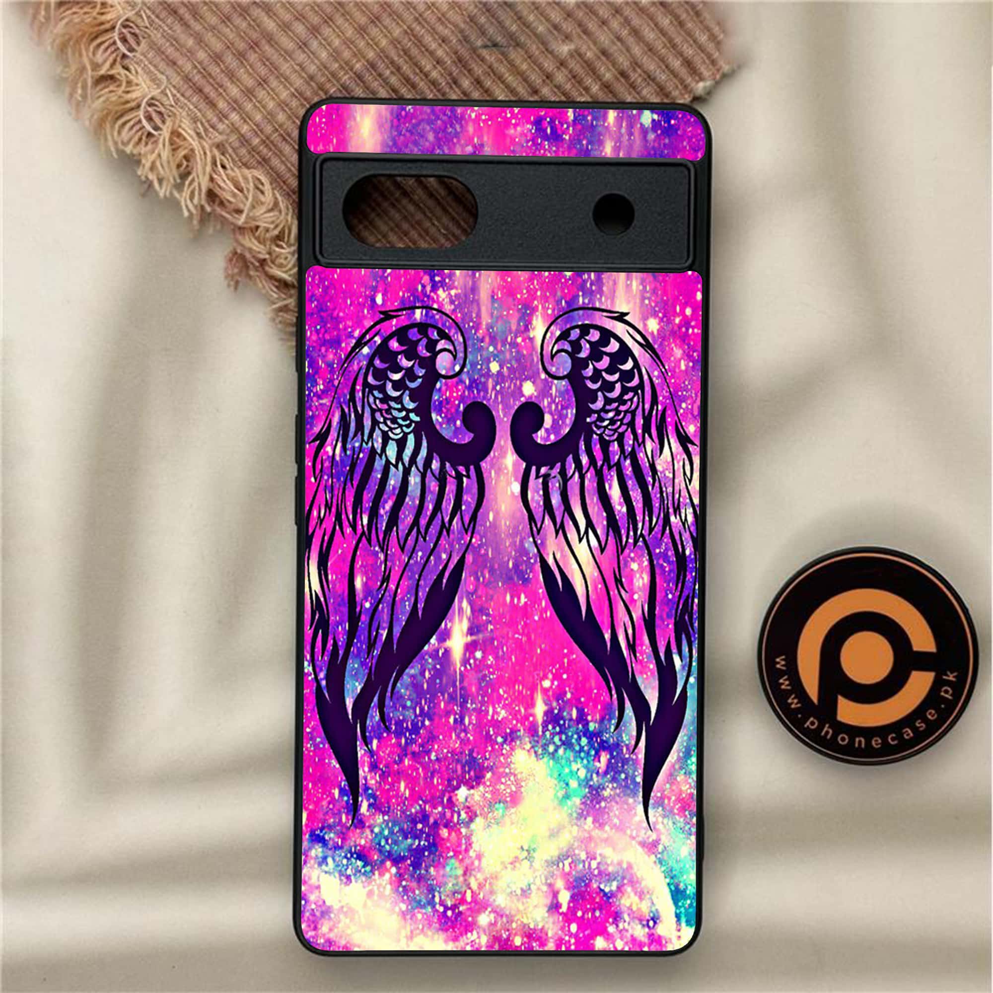 Google Pixel 6A - Angel Wings Series - Premium Metal Printed soft Bumper Shock Proof Case