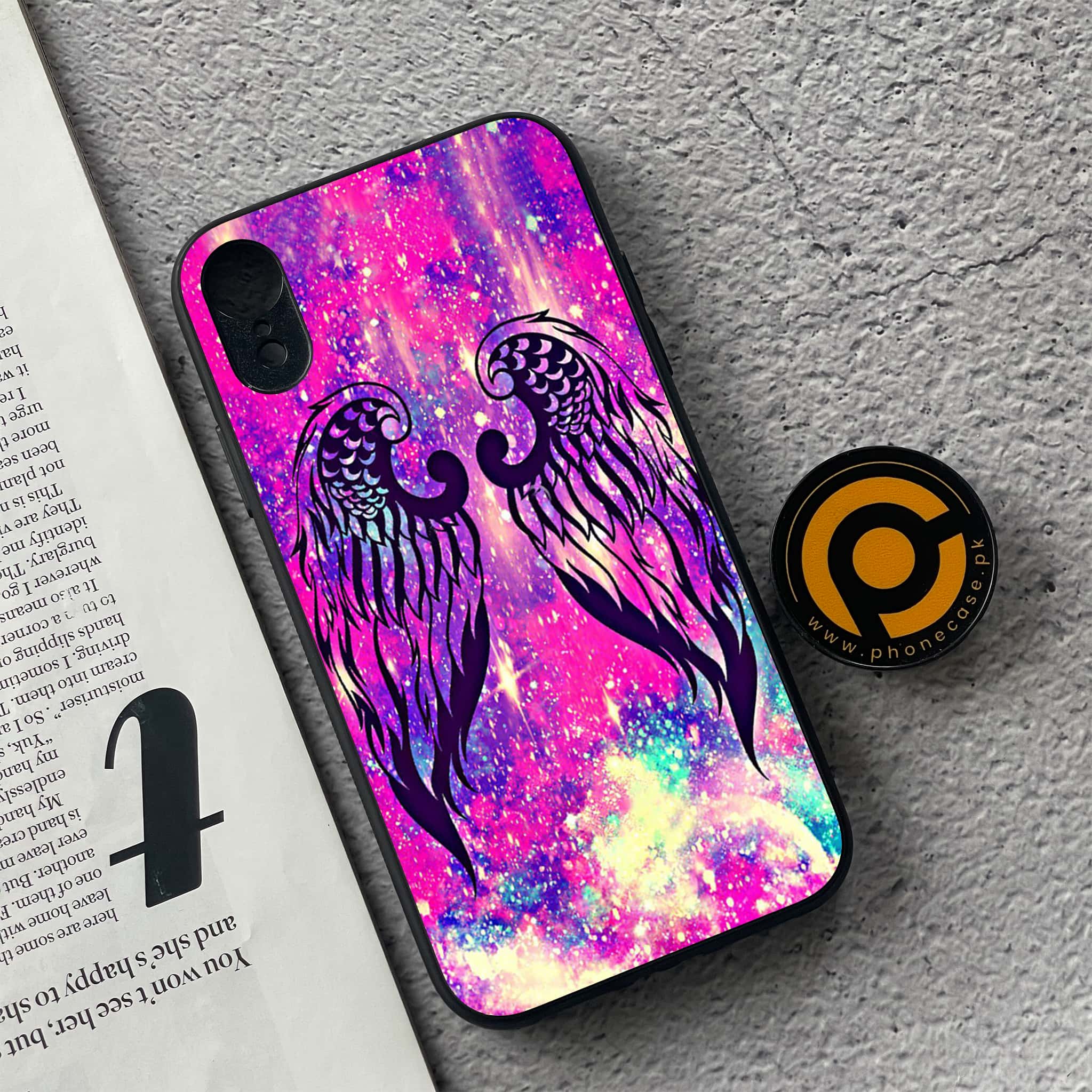 iPhone XR - Angel Wings Series - Premium Printed Glass soft Bumper shock Proof Case
