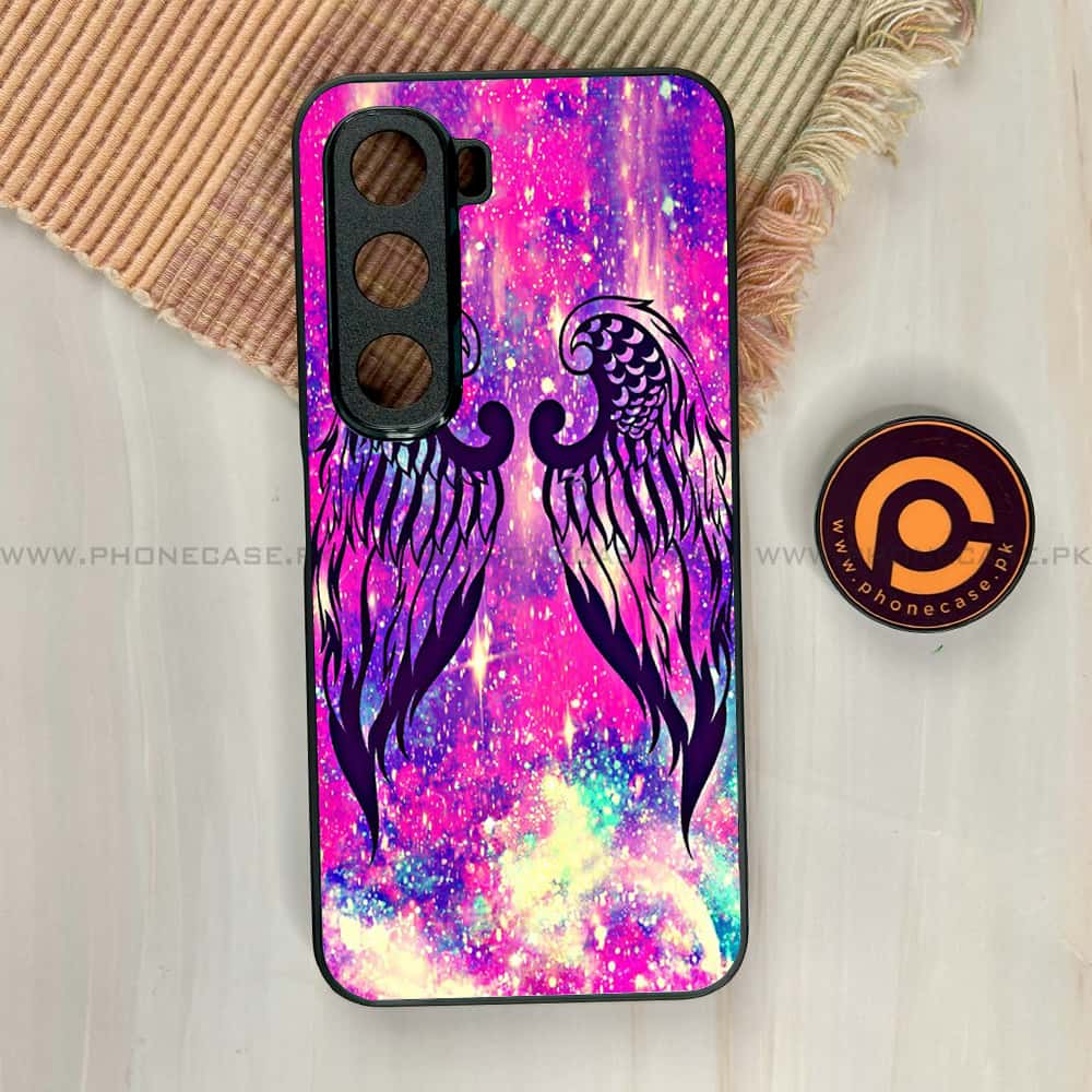 Infinix Hot 60i - Angel Wings Series - Premium Metal Printed soft Bumper shock Proof Case