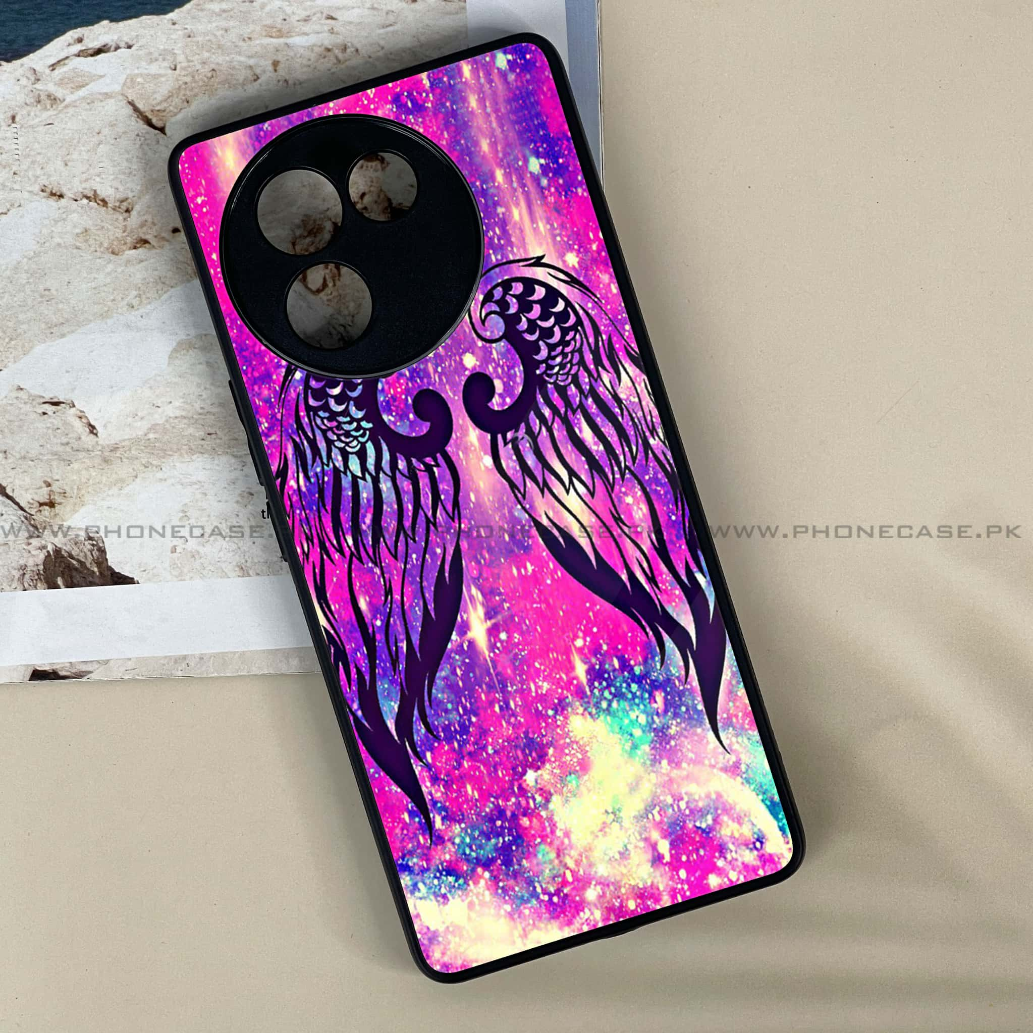 Vivo V30E - Angel Wings Series - Premium Printed Metal soft Bumper shock Proof Case