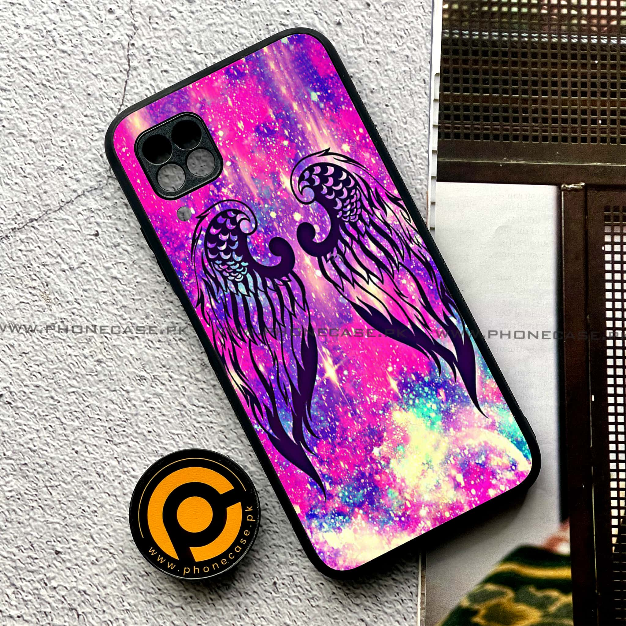 Huawei P40 Lite - Angel Wings Series - Premium Printed Glass soft Bumper shock Proof Case