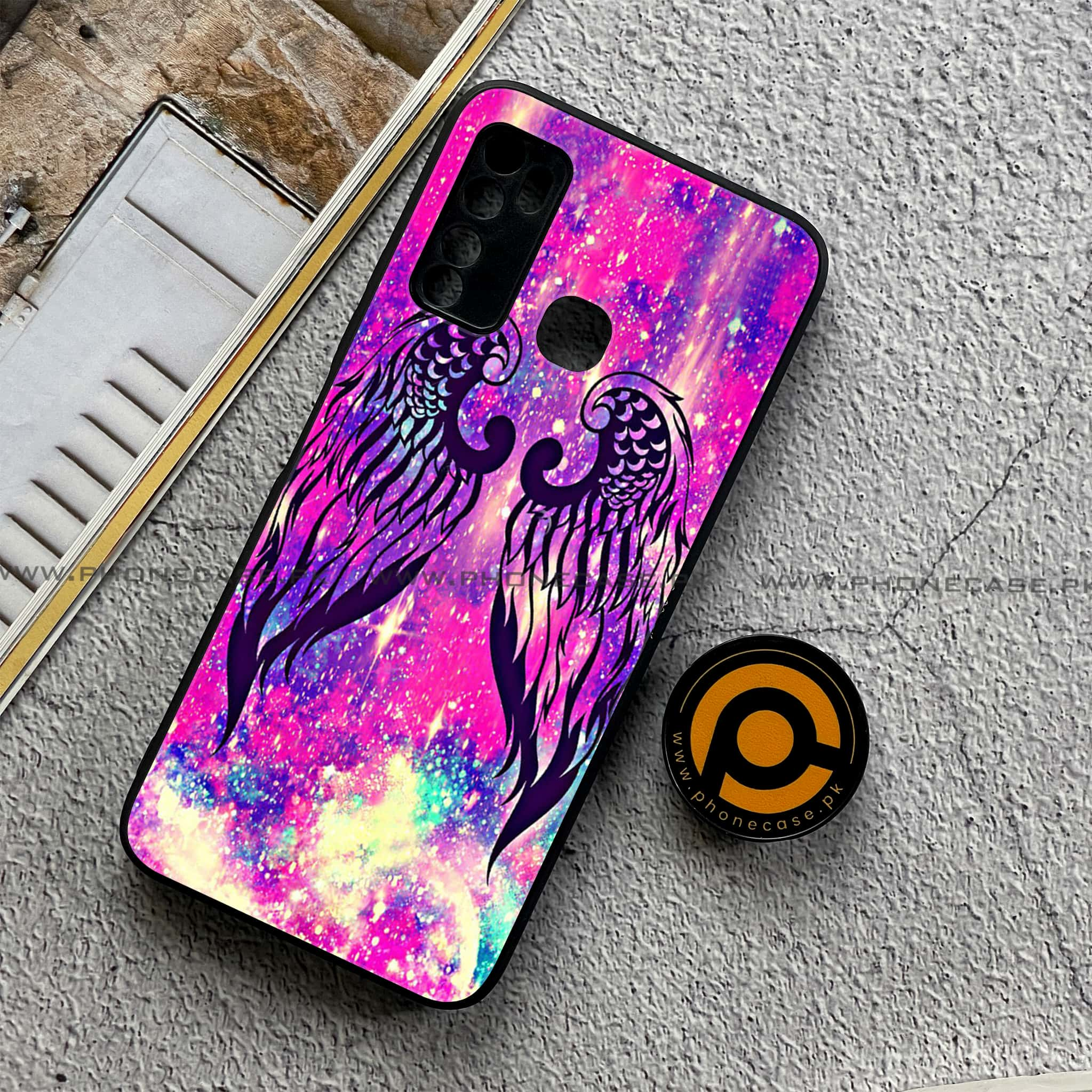 Infinix Note 7 Lite - Angel Wings Series - Premium Printed Metal soft Bumper shock Proof Case