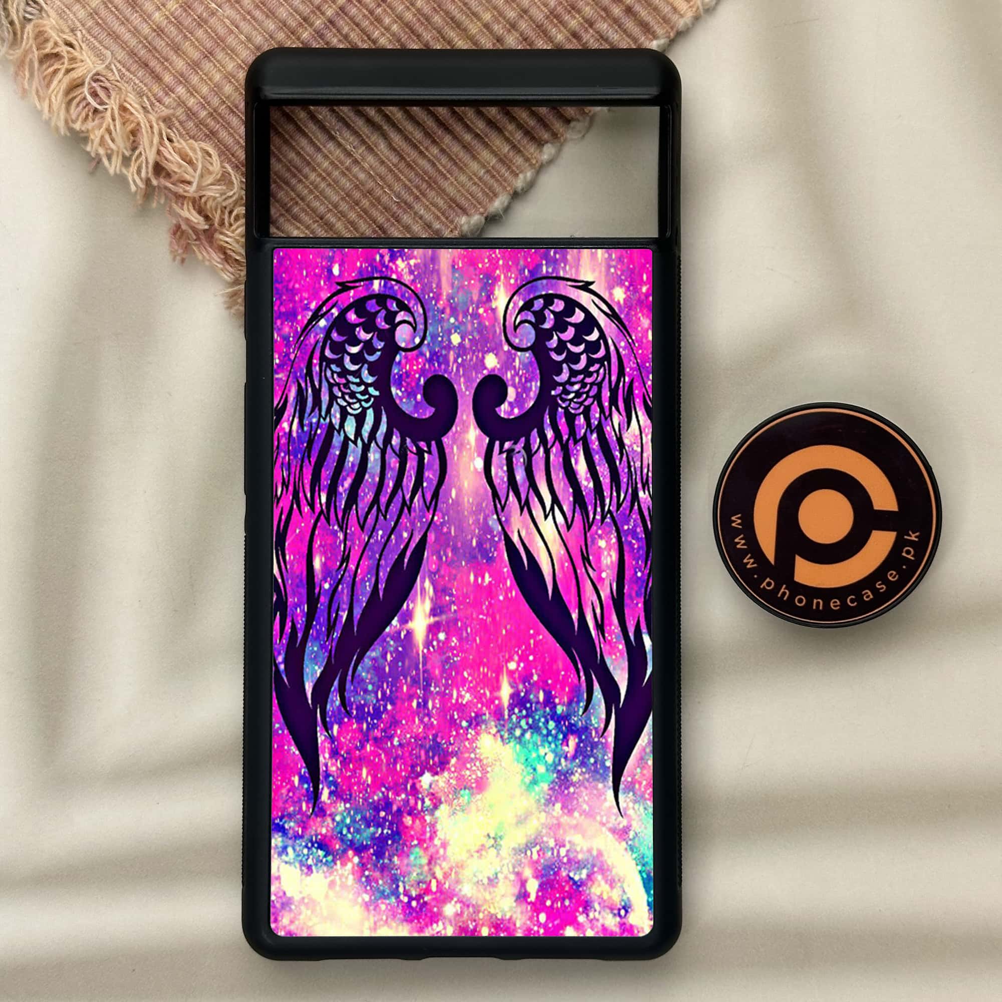 Google Pixel 6 - Angel Wings Series - Premium Metal Printed soft Bumper Shock Proof Case