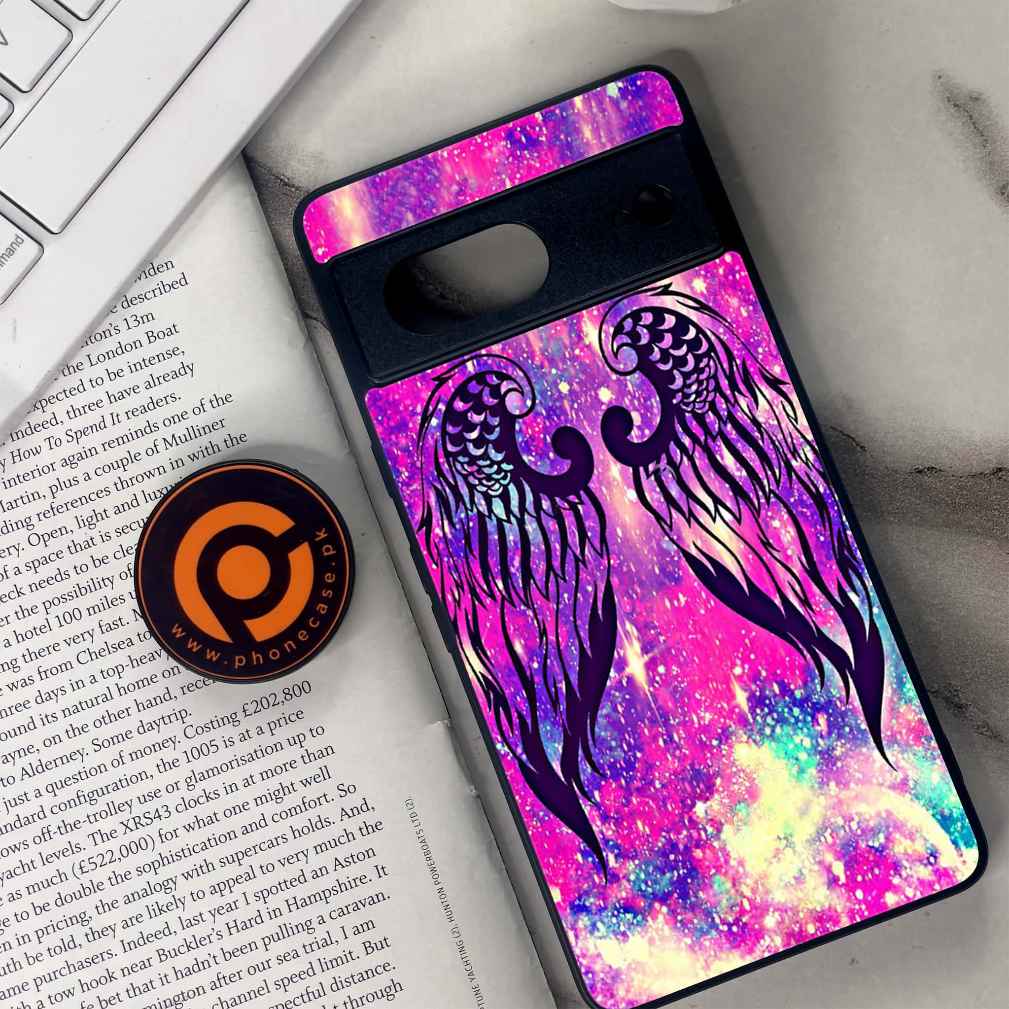 Google Pixel 7 - Angel Wings Series - Premium Metal Printed soft Bumper Shock Proof Case