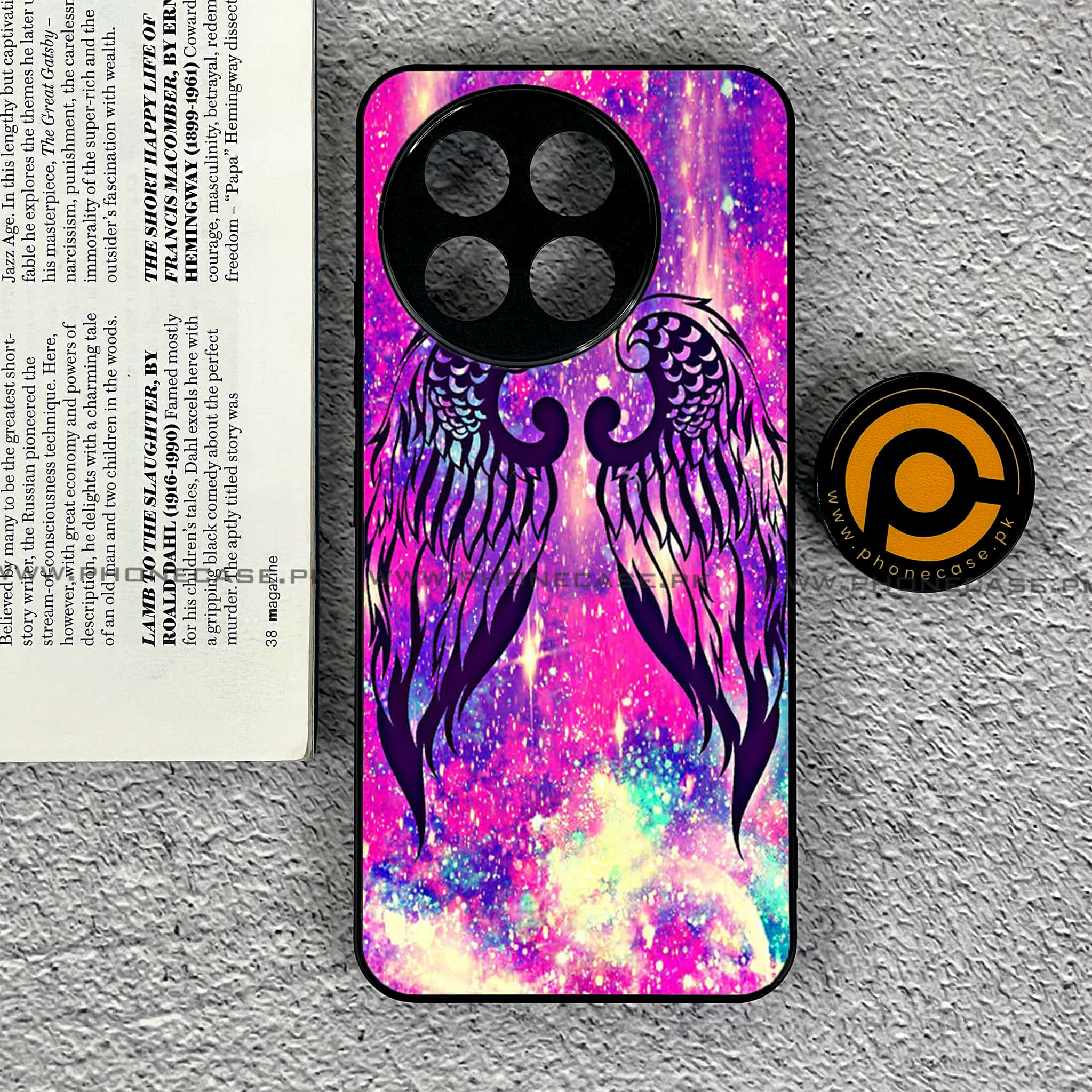 Tecno Spark 30 Pro - Angel Wings Series - Premium Printed Glass soft Bumper shock Proof Case