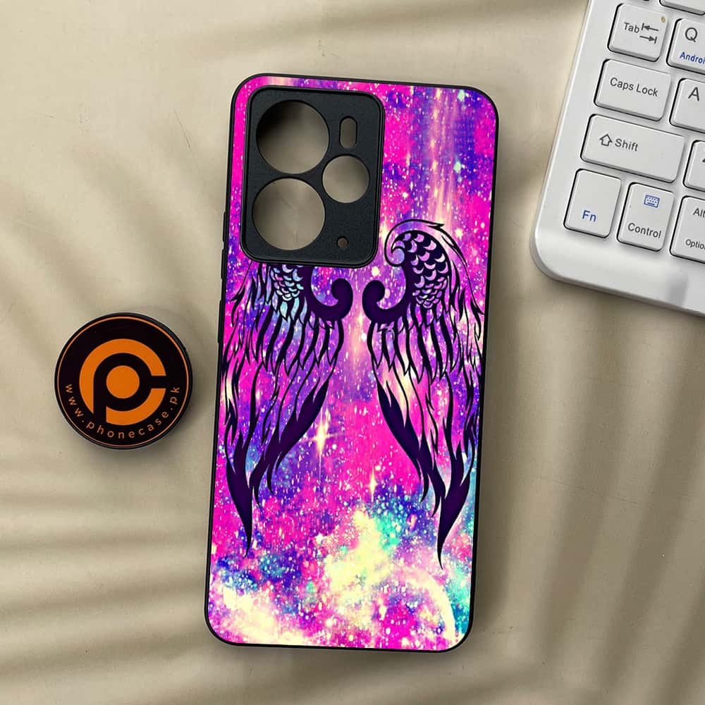 Realme 14 5G - Angel Wings Series - Premium Metal Printed soft Bumper Shock Proof Case