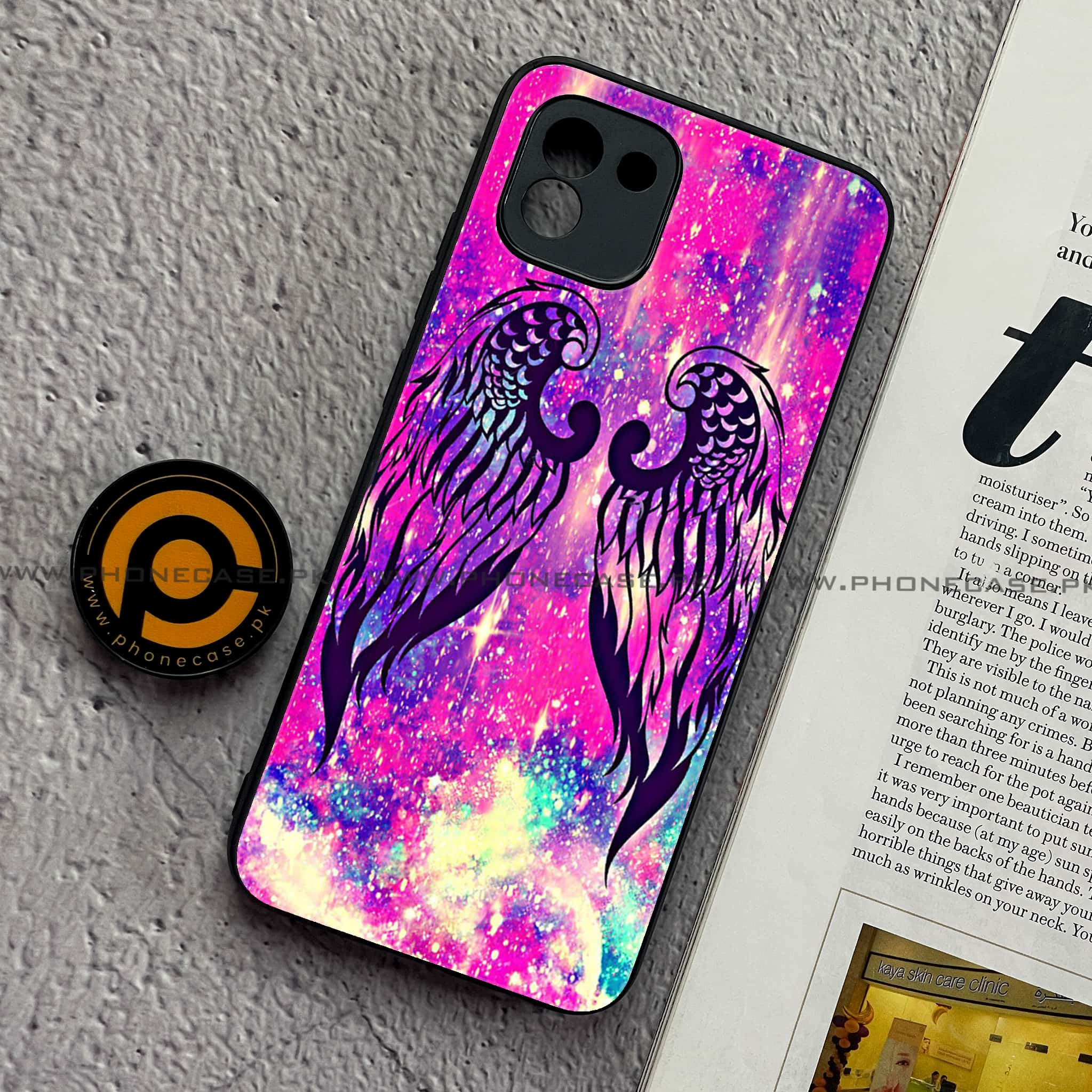 Samsung Galaxy A03 - Angel Wings Series - Premium Printed Glass soft Bumper shock Proof Case