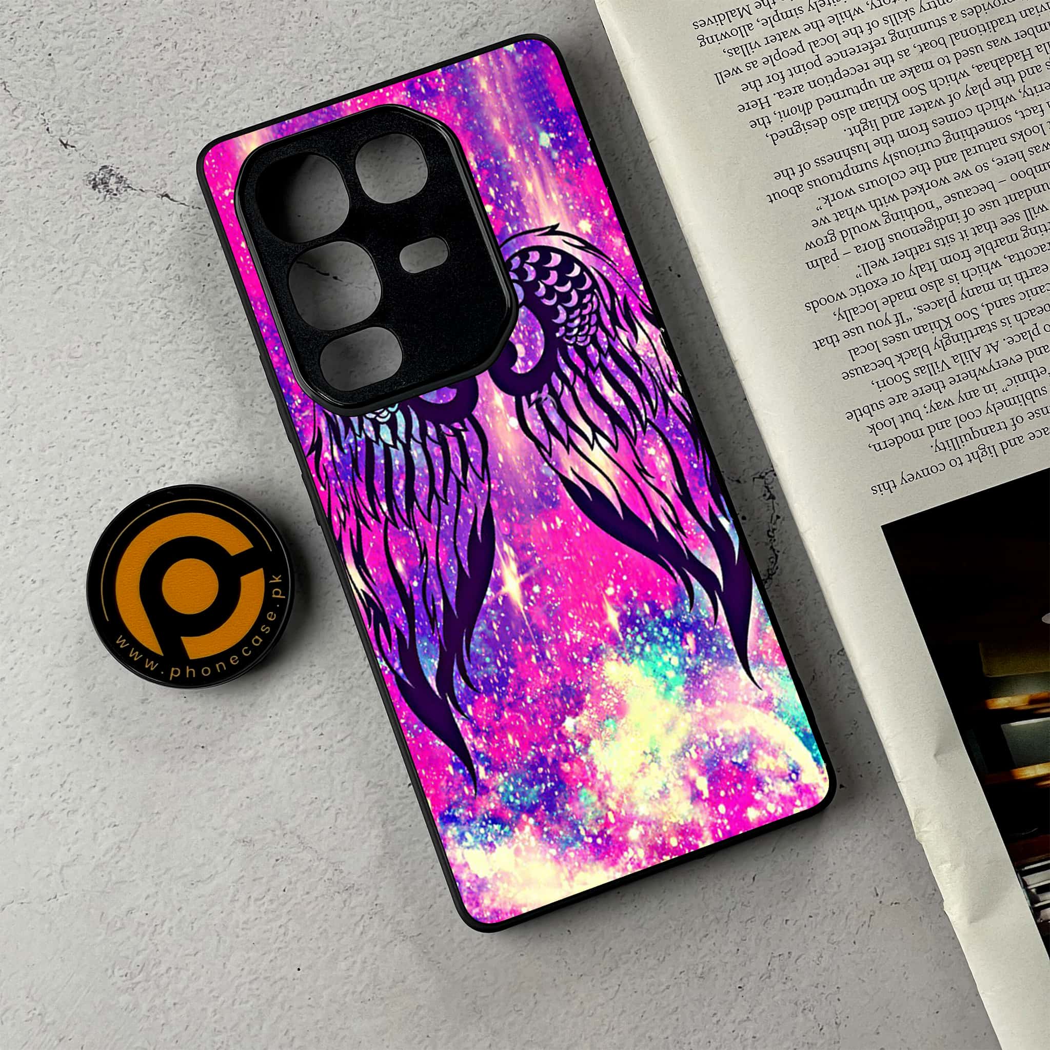 Infinix Note 50 - Angel Wings Series - Premium Metal Printed Soft Bumper Shockproof Case