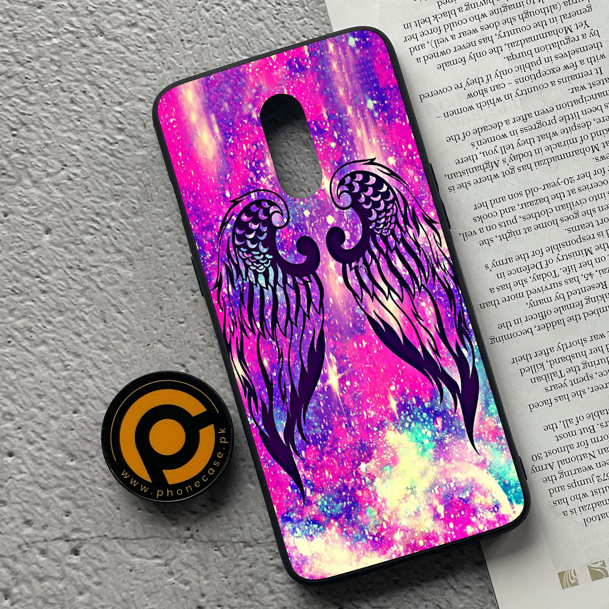 OnePlus 7 - Angel Wings Series - Premium Printed Glass soft Bumper shock Proof Case