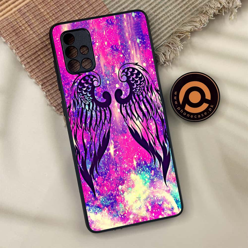 Samsung Galaxy A71 - Angel Wing Series - Premium Metal Printed soft Bumper shock Proof Case