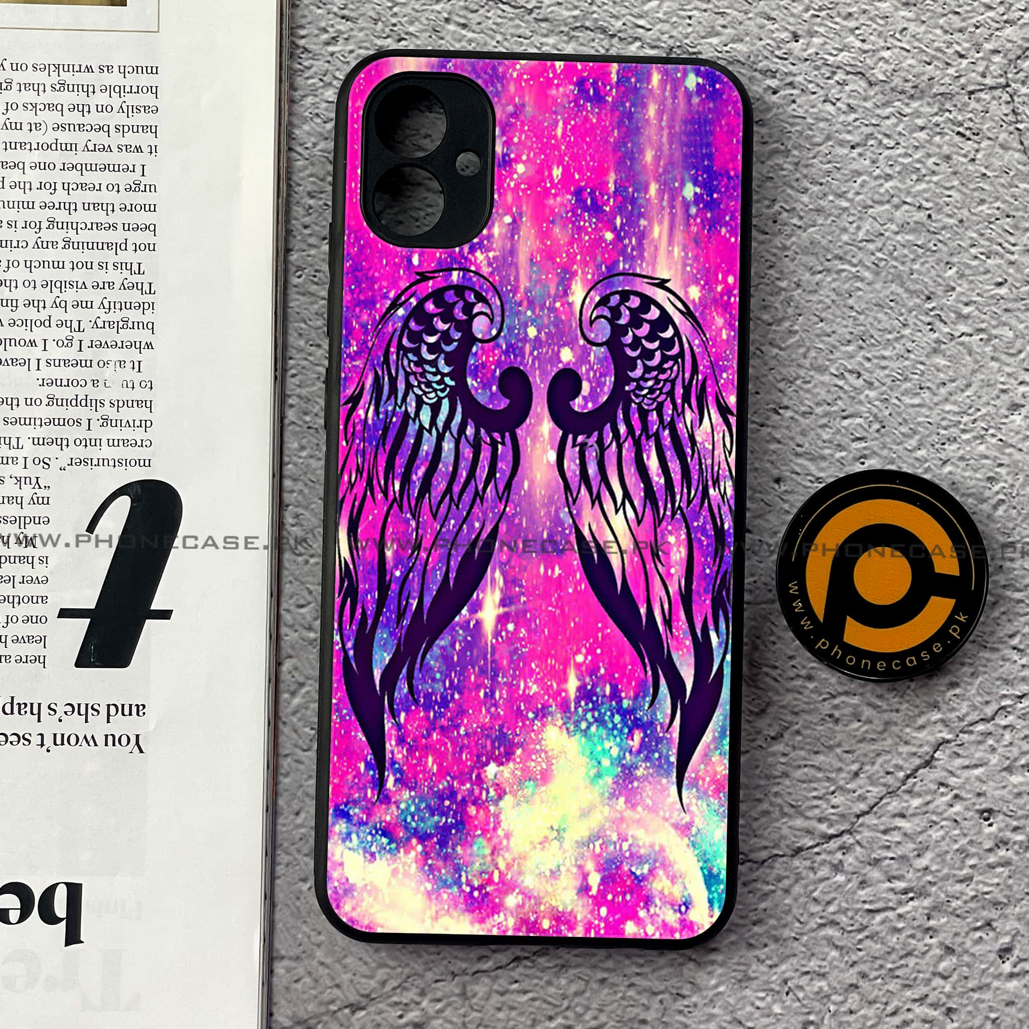 Samsung Galaxy A04e -Angel Wings Series - Premium Printed Glass soft Bumper shock Proof Case