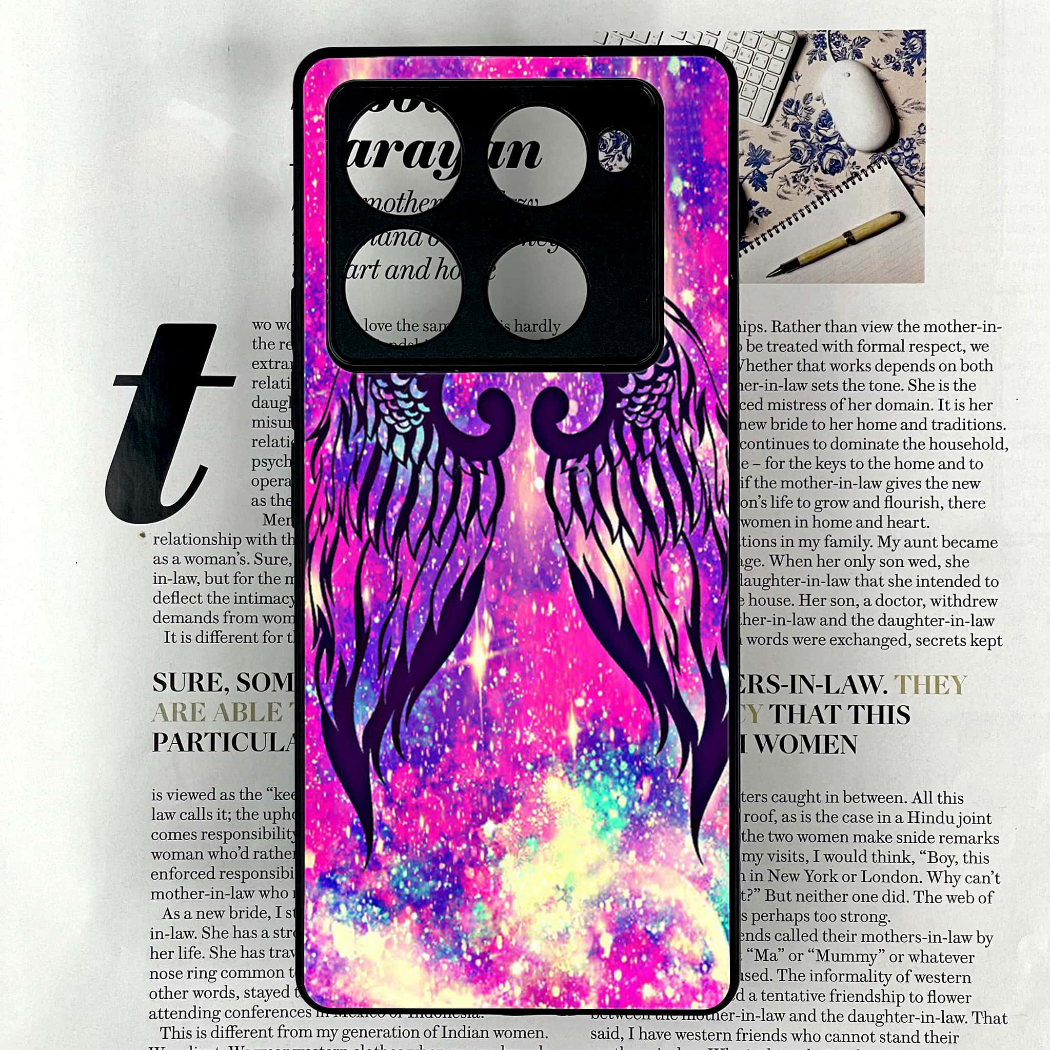 Infinix Note 40 Pro Plus - Angel Wings Series - Premium Metal Printed soft Bumper shock Proof Case