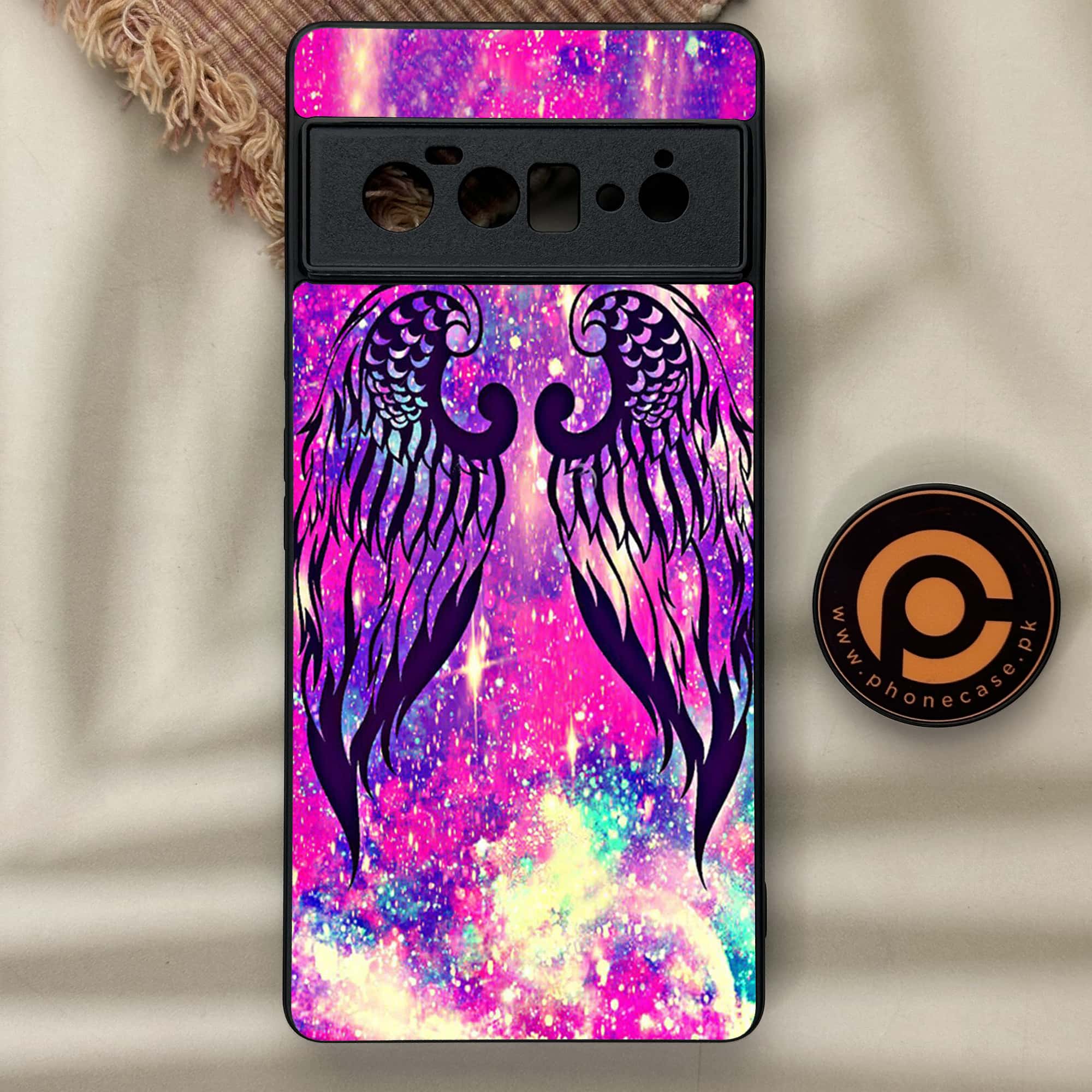 Google Pixel 6 Pro- Angel Wings Series - Premium Metal Printed soft Bumper Shock Proof Case