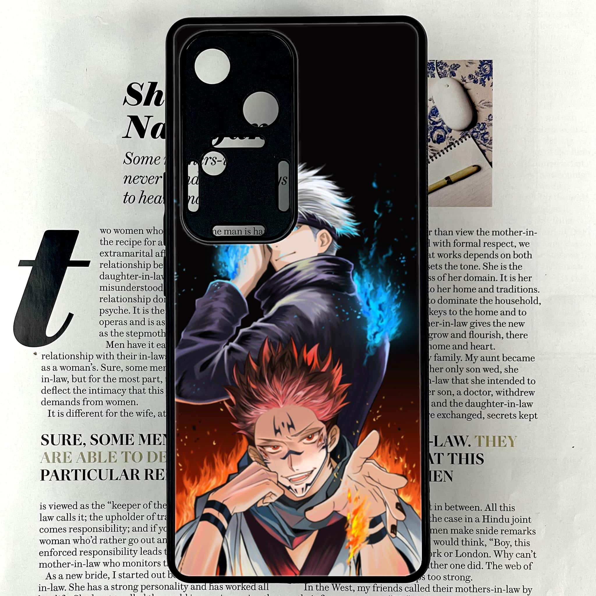 Vivo V30 - Anime 2.0 Series - Premium Printed Glass soft Bumper shock Proof Case