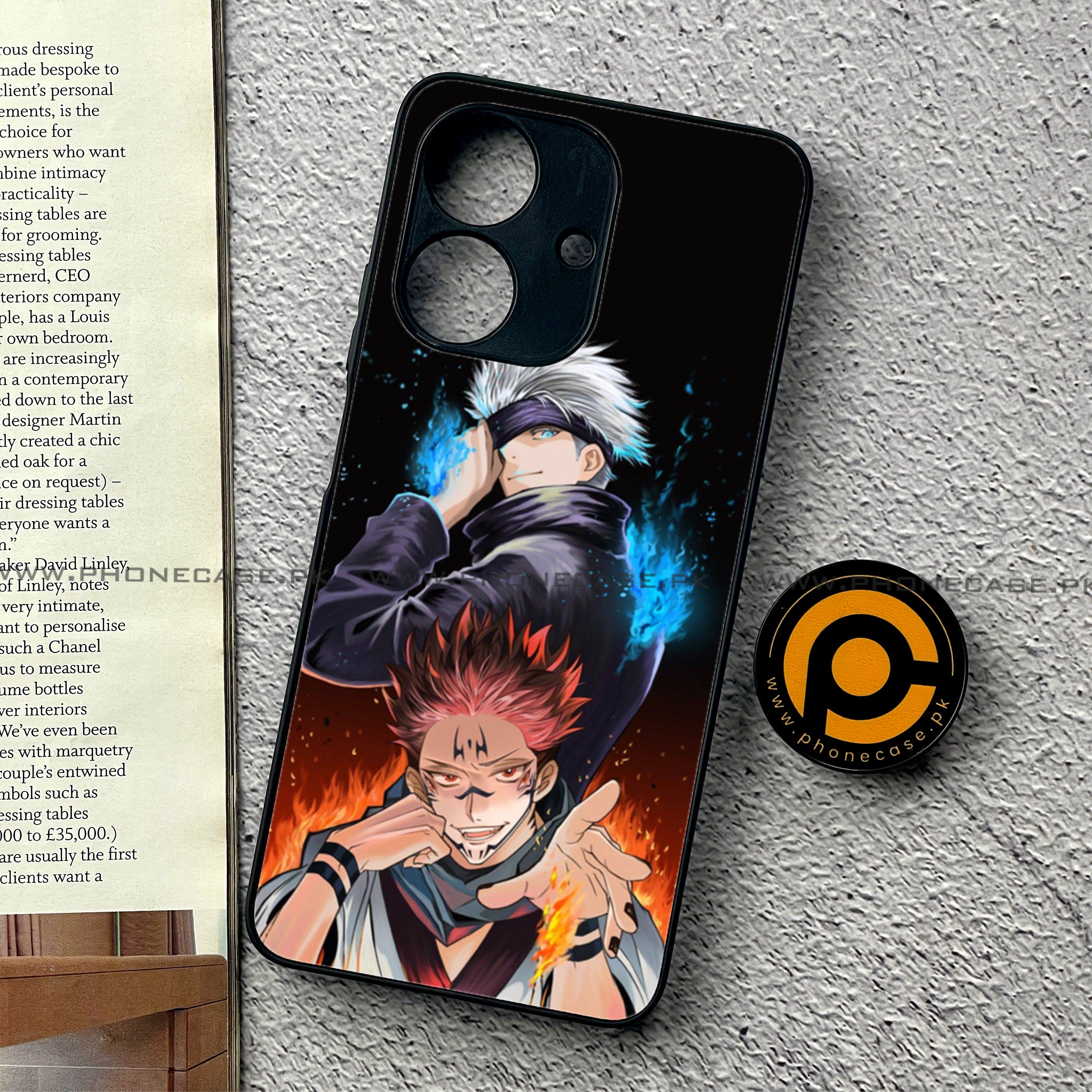 Realme Note 60 - Anime 2.0 Series - Premium Printed Glass soft Bumper shock Proof Case