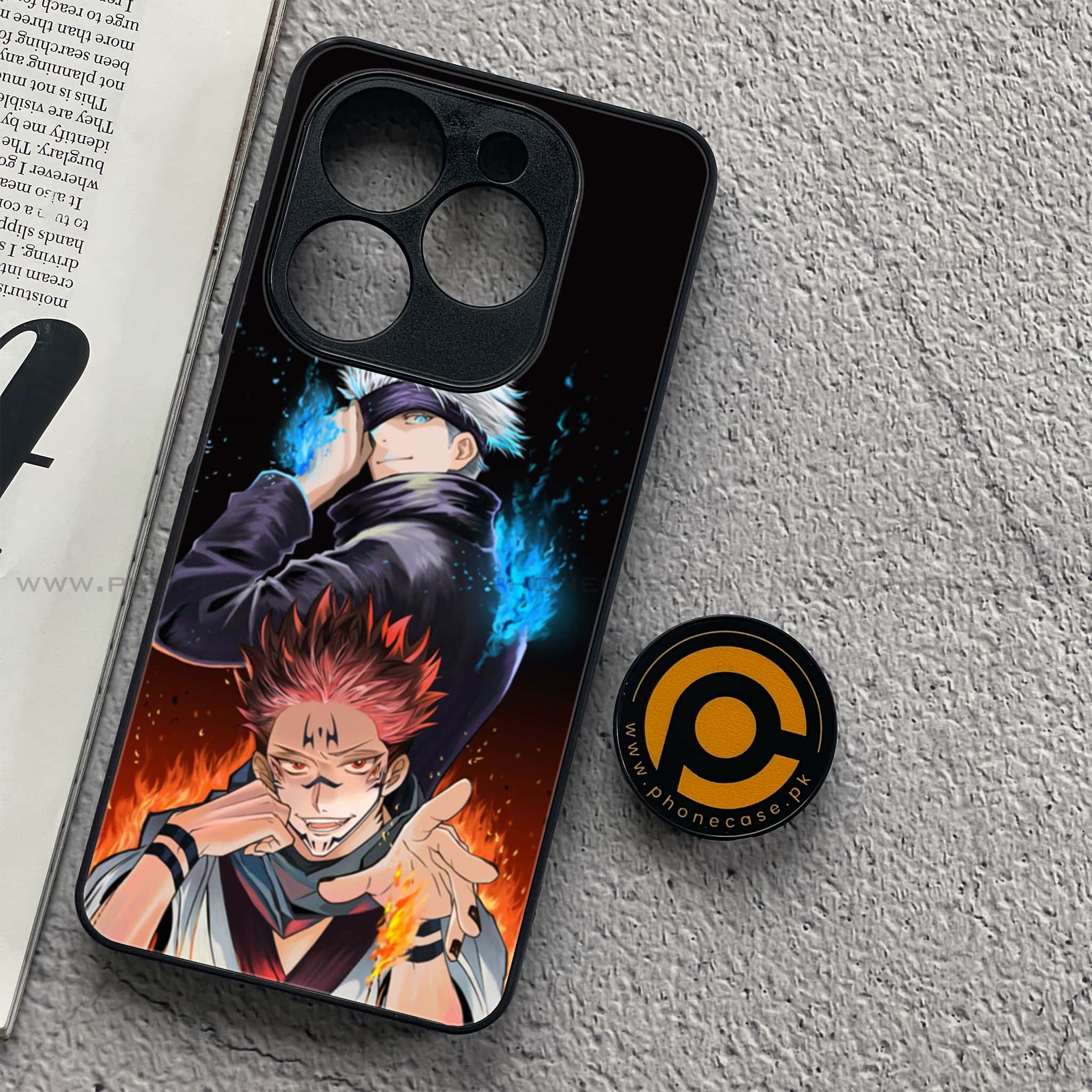 Tecno Spark 20C - Anime 2.0 Series - Premium Printed Glass soft Bumper shock Proof Case