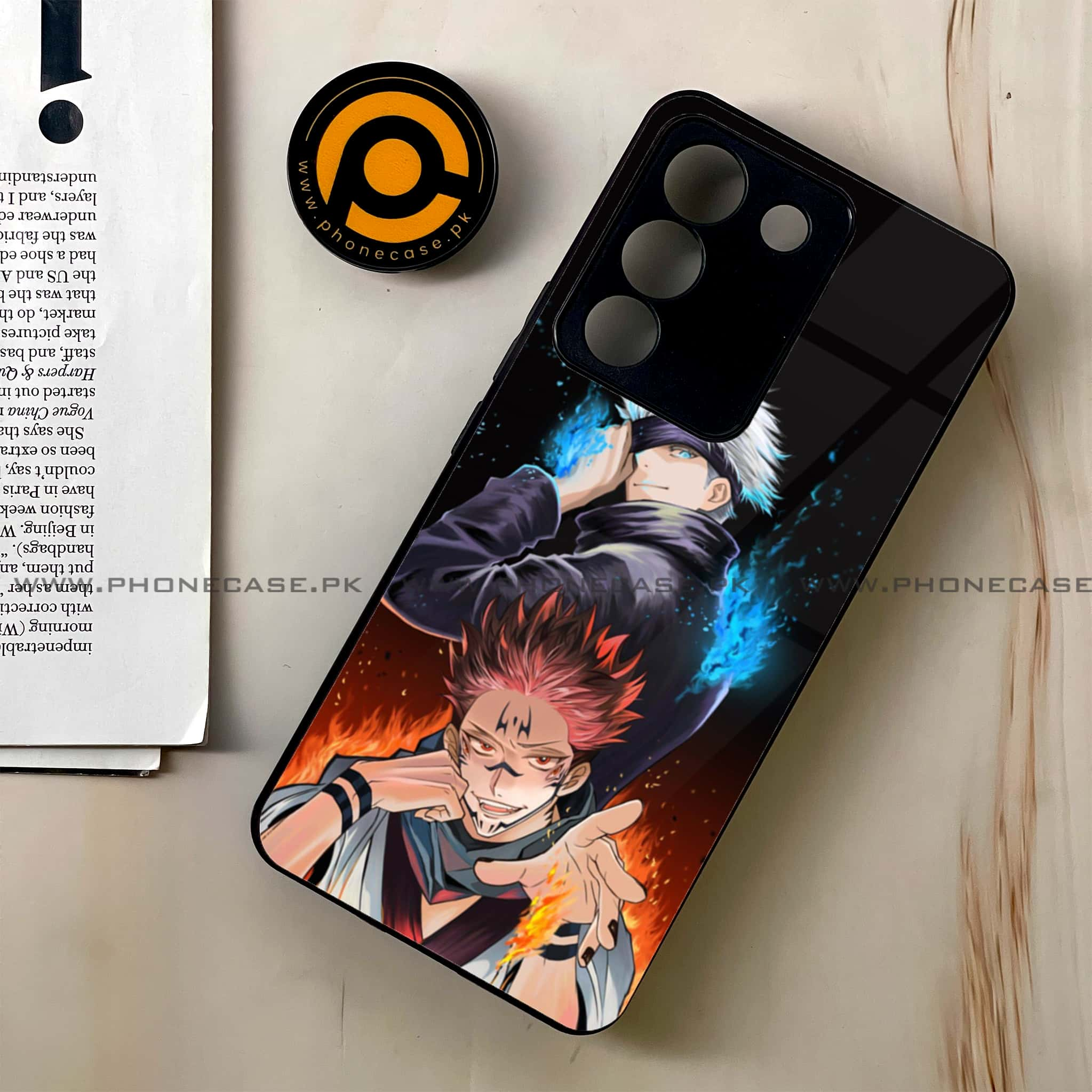 Vivo V29e - Anime 2.0 Series - Premium Printed Glass soft Bumper shock Proof Case