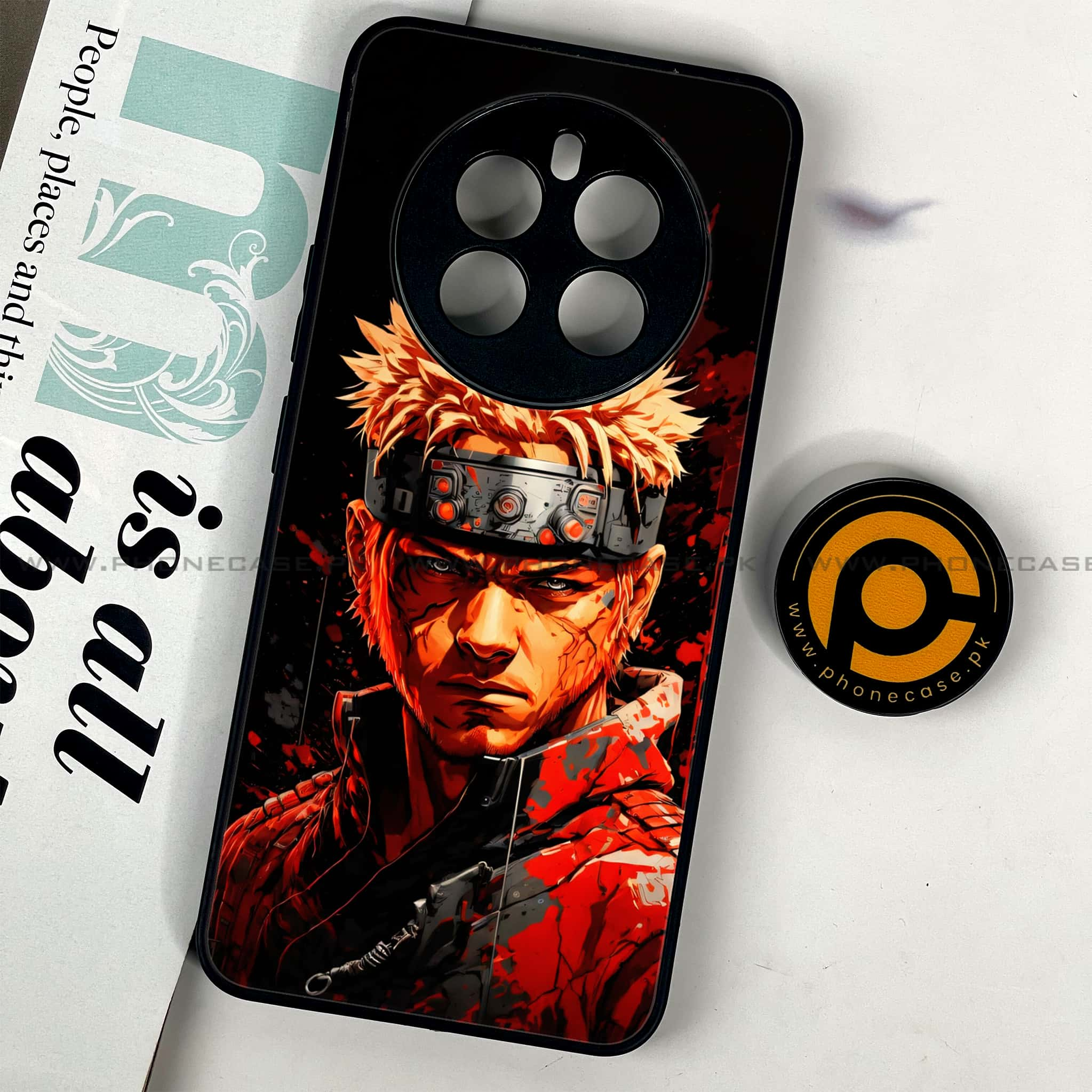 Realme 12 - Anime 2.0 Series - Premium Printed Glass soft Bumper shock Proof Case