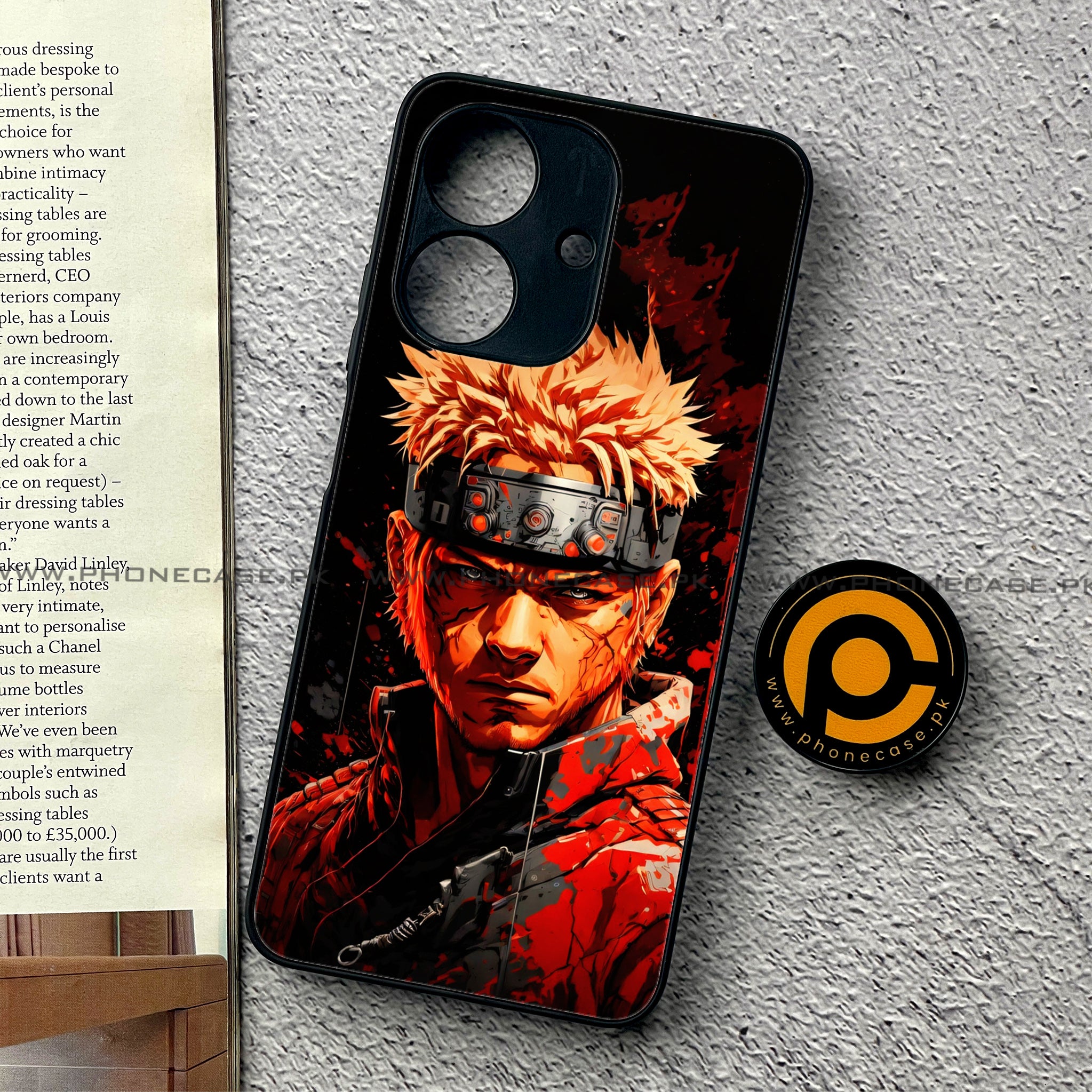 Realme Note 60 - Anime 2.0 Series - Premium Printed Glass soft Bumper shock Proof Case