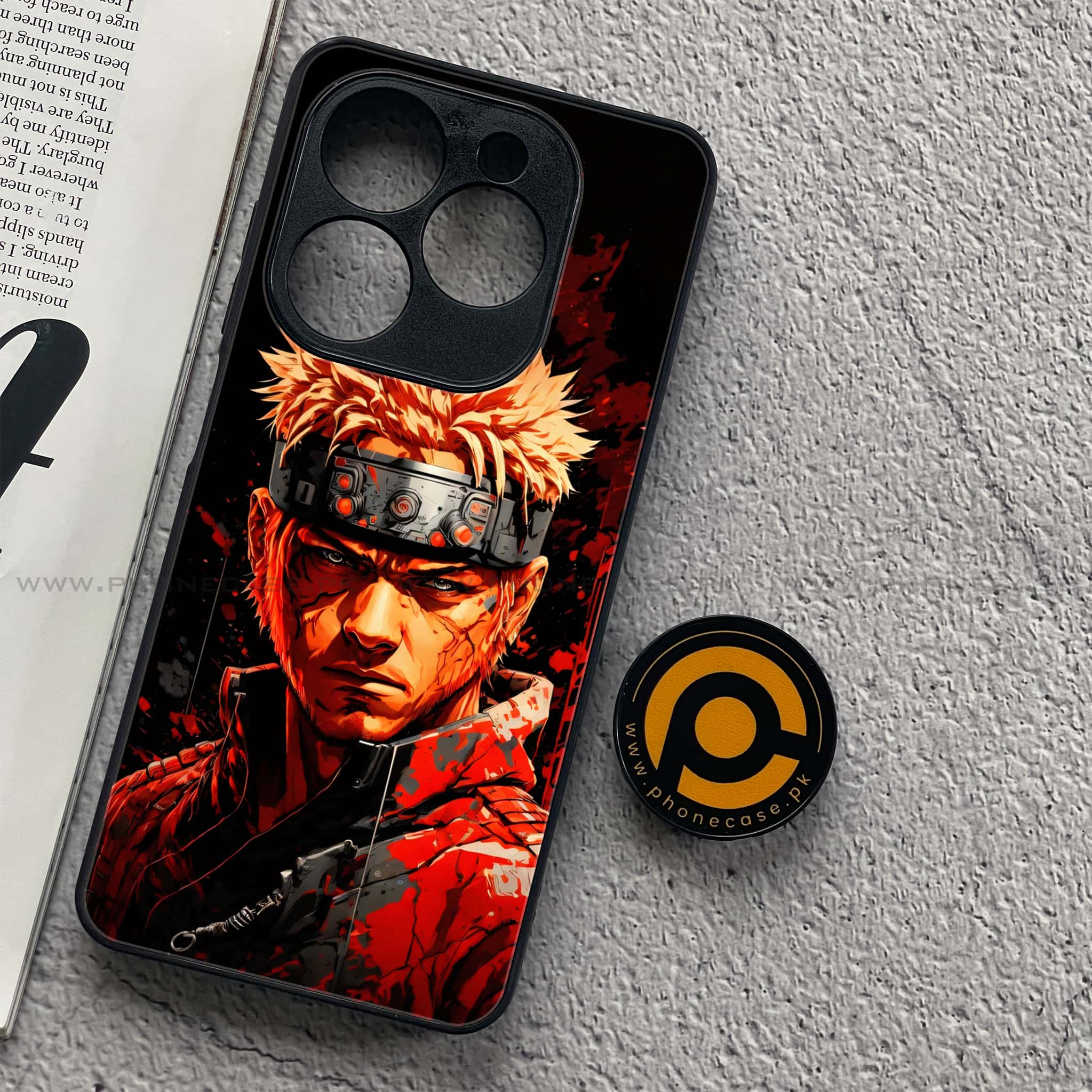 Tecno Spark 20C - Anime 2.0 Series - Premium Printed Glass soft Bumper shock Proof Case