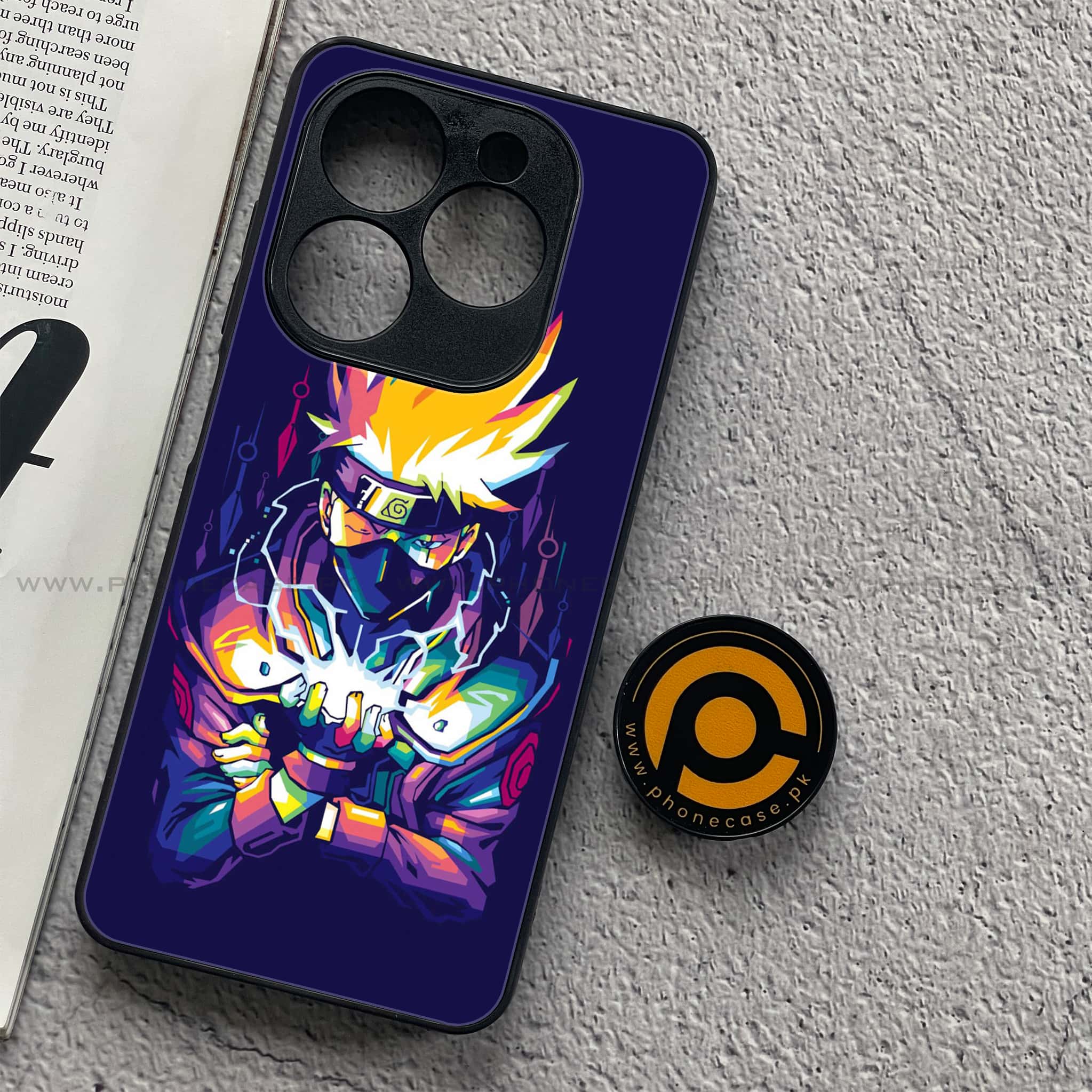 Tecno Spark 20C - Anime 2.0 Series - Premium Printed Glass soft Bumper shock Proof Case