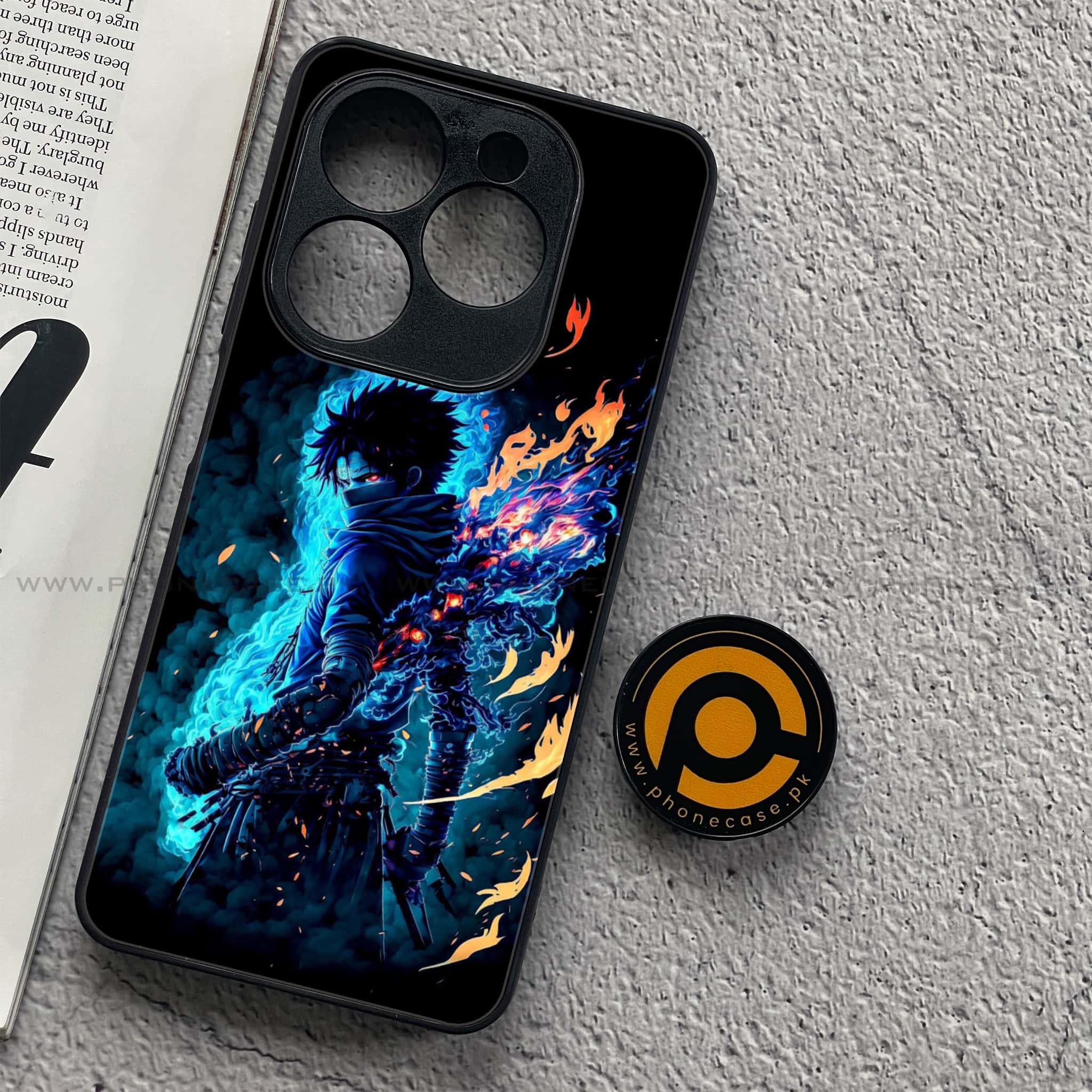 Tecno Spark 20C - Anime 2.0 Series - Premium Printed Glass soft Bumper shock Proof Case