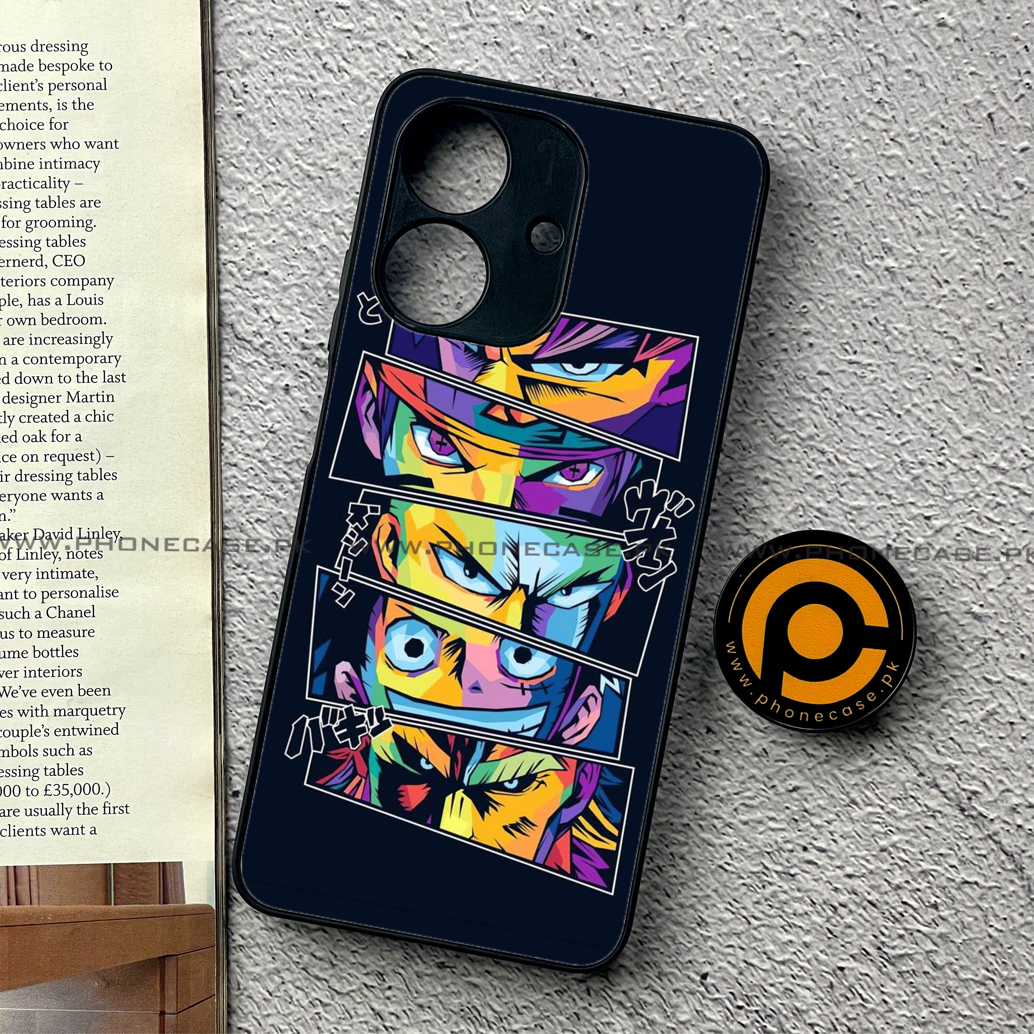 Realme Note 60 - Anime 2.0 Series - Premium Printed Glass soft Bumper shock Proof Case